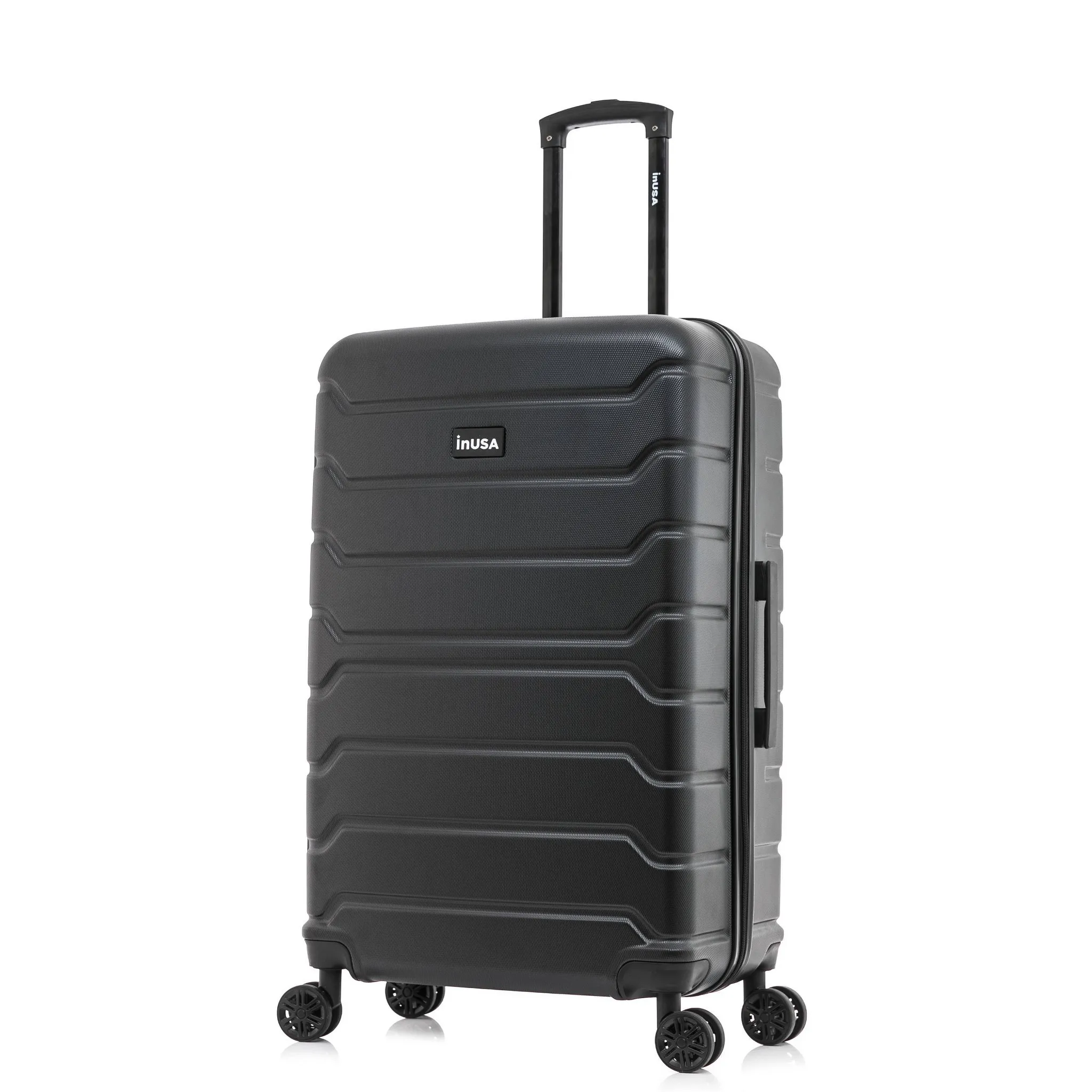 Lightweight Hardside Large Checked Spinner Suitcase - Black