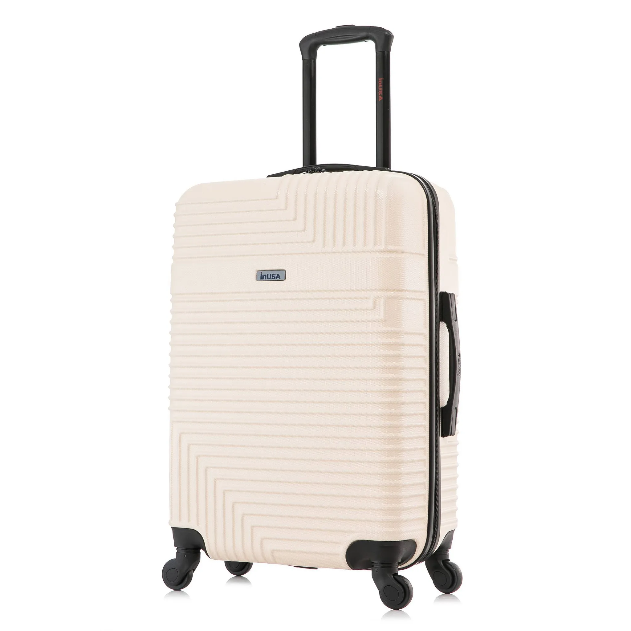 Lightweight Hardside Medium Checked Spinner Suitcase - Beige