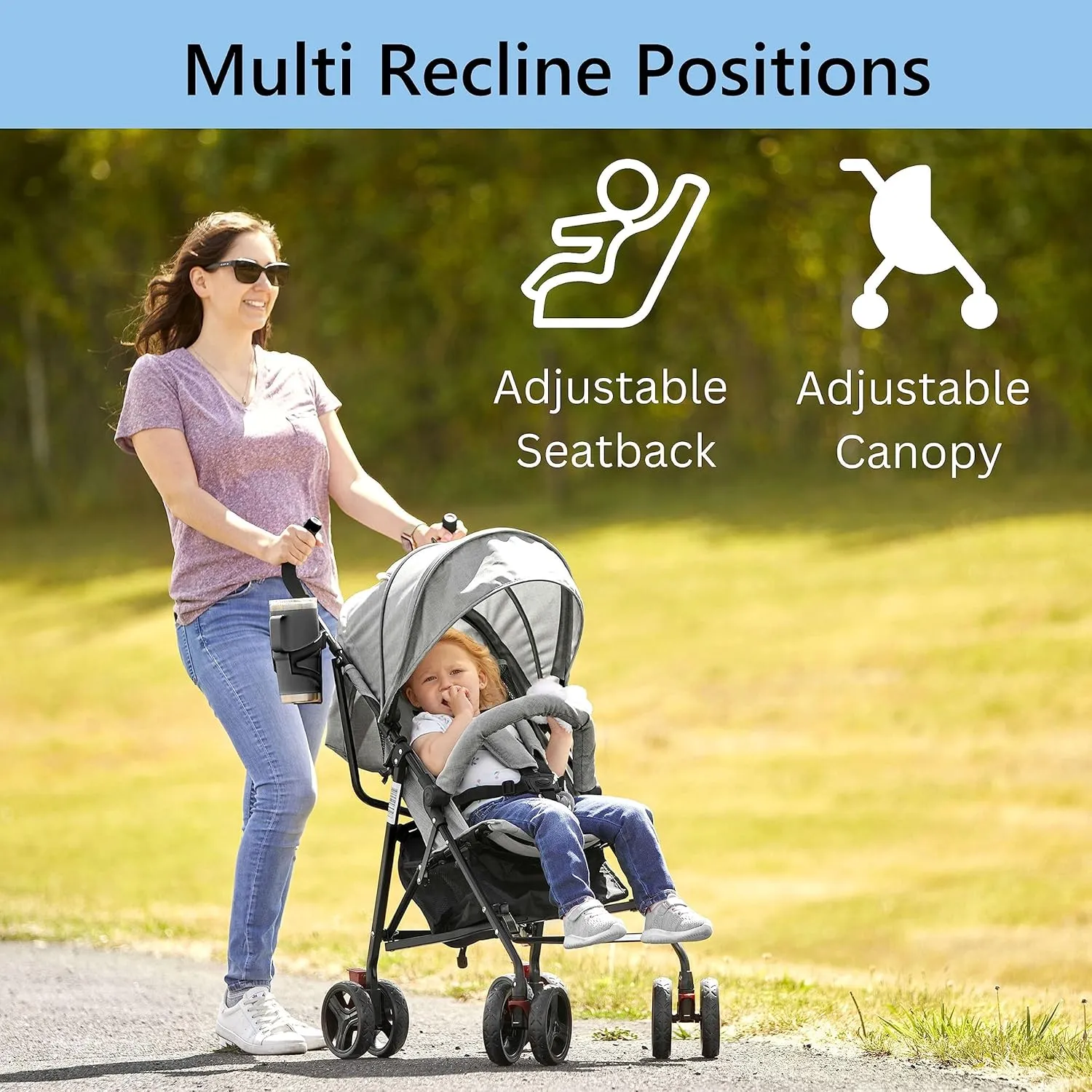 Lightweight Infant Stroller - Light Gray - Image 6