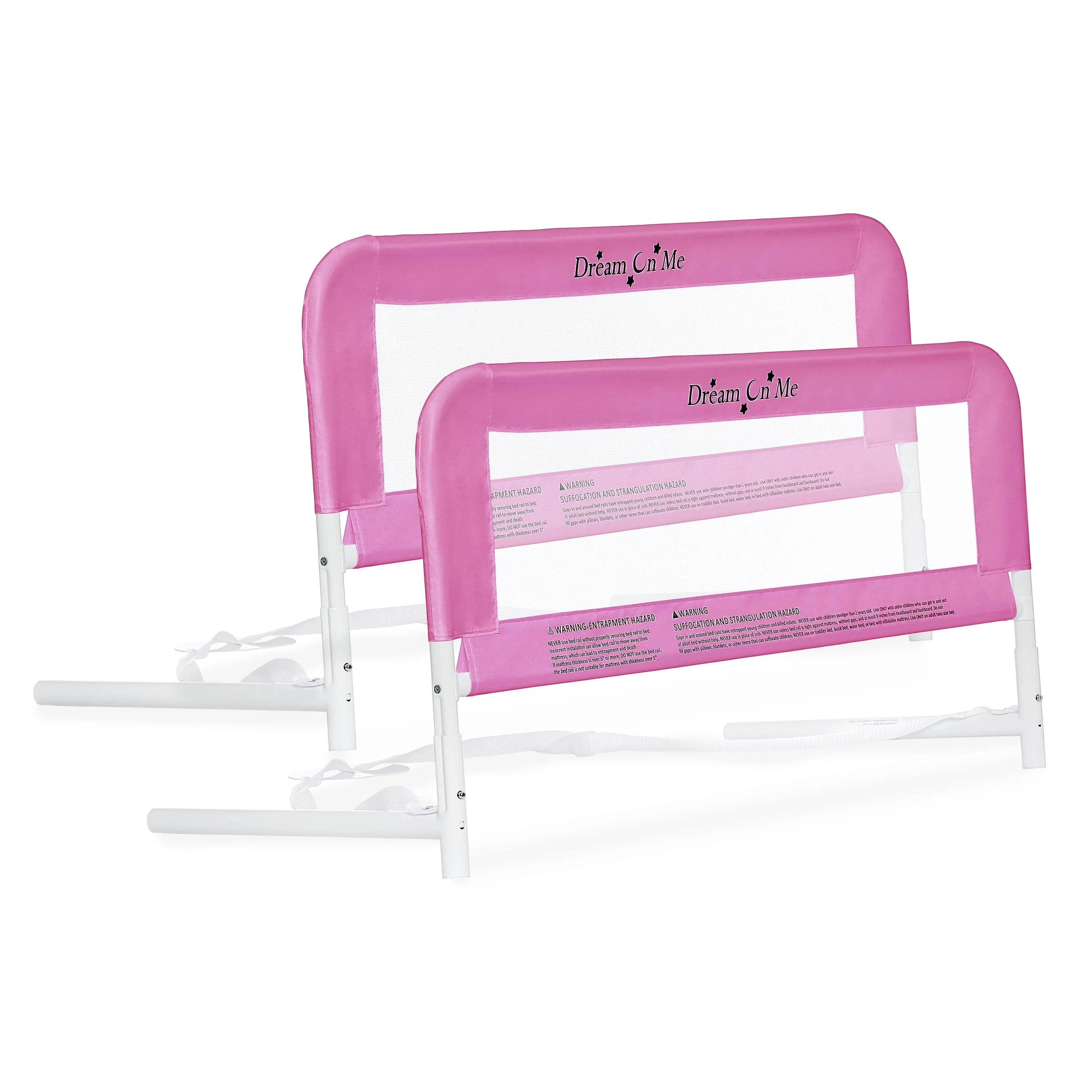 Lightweight Mesh Security Adjustable Bed Rail Double Pack - Pink - Image 4
