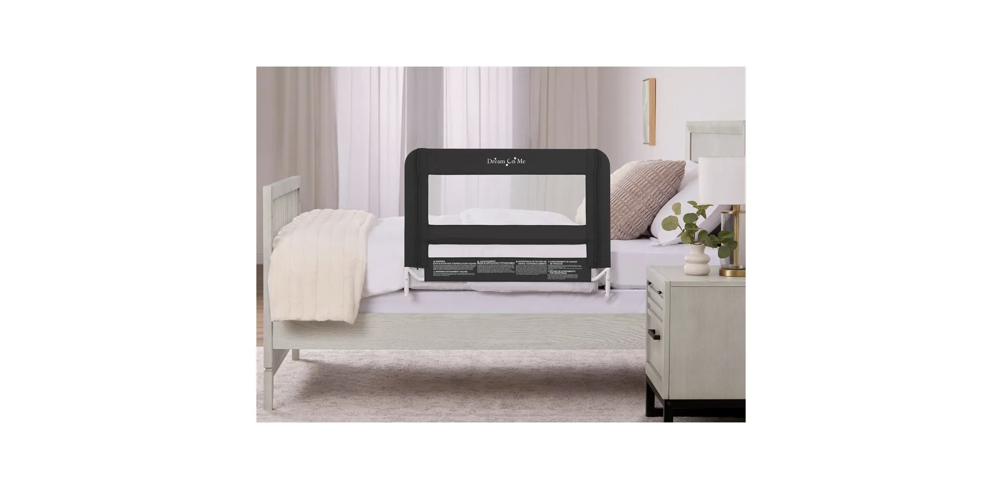 Lightweight Mesh Security Adjustable Bed Rail - Black - Image 6