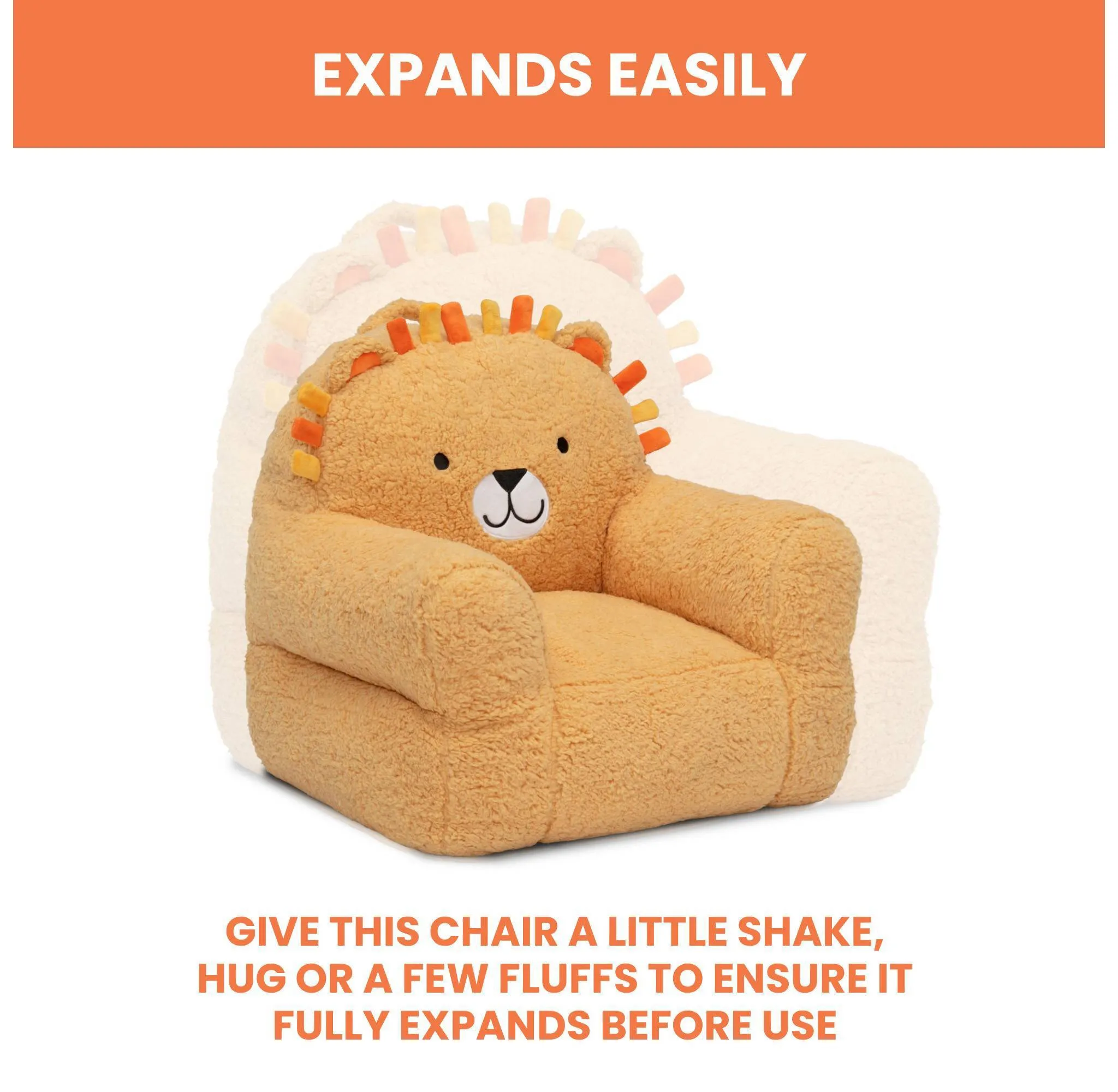 Lion Cozee Buddy Chair - Orange - Image 2