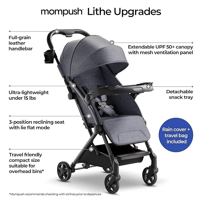 Lithe V2 Ultra-Lightweight Stroller - Grey - Image 4