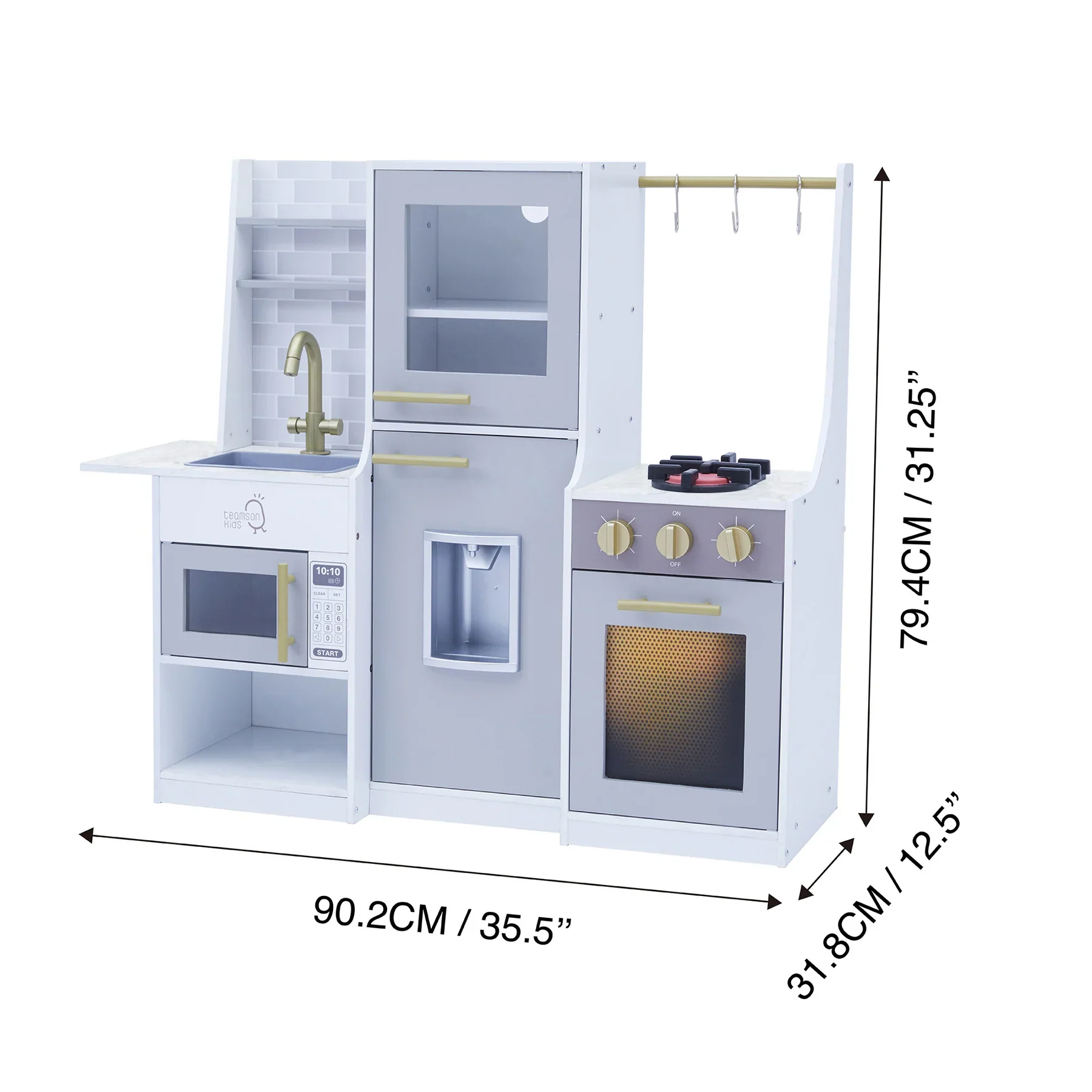 Little Chef Lyon Complete Kitchen Set - Gray - Image 3