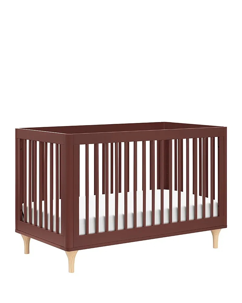 Lolly 3-in-1 Convertible Crib with Toddler Bed Conversion Kit - Crimson/Natural - Image 3