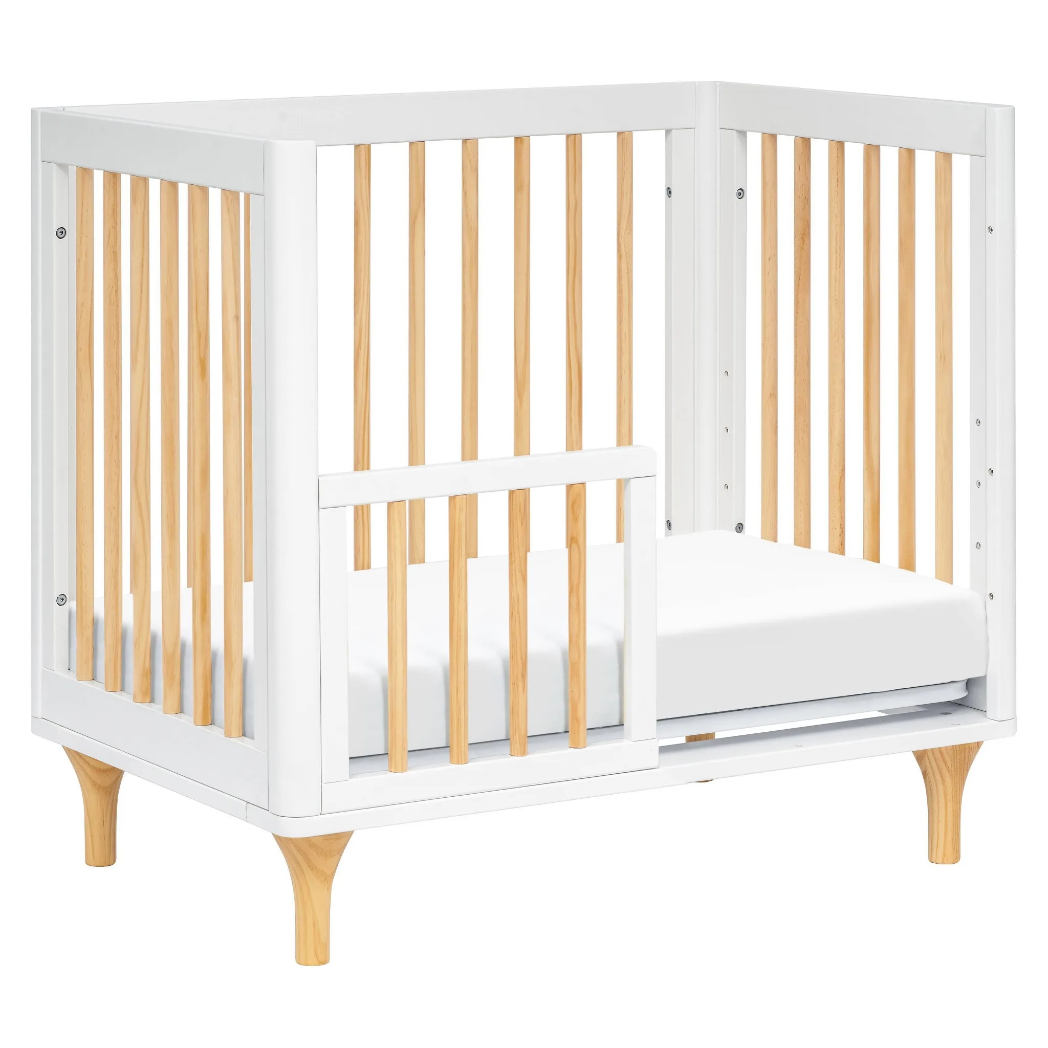 Lolly 4 in 1 Convertible Mini Crib and Twin Bed with Toddler Bed Conversion Kit - white/natural - Image 3