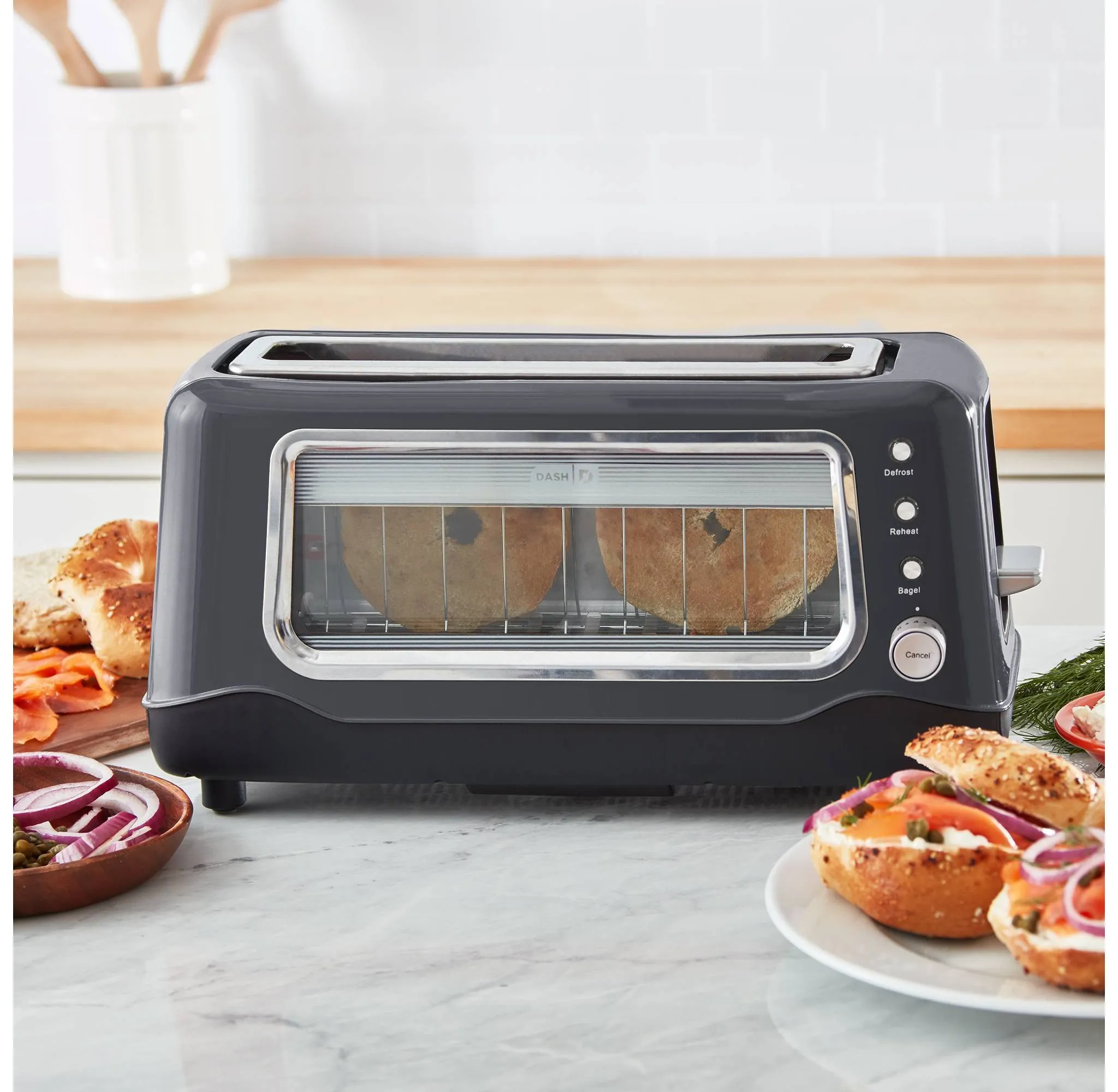 Long Slot 2-Slice Bagel Toaster - Aqua Green - Image 5
