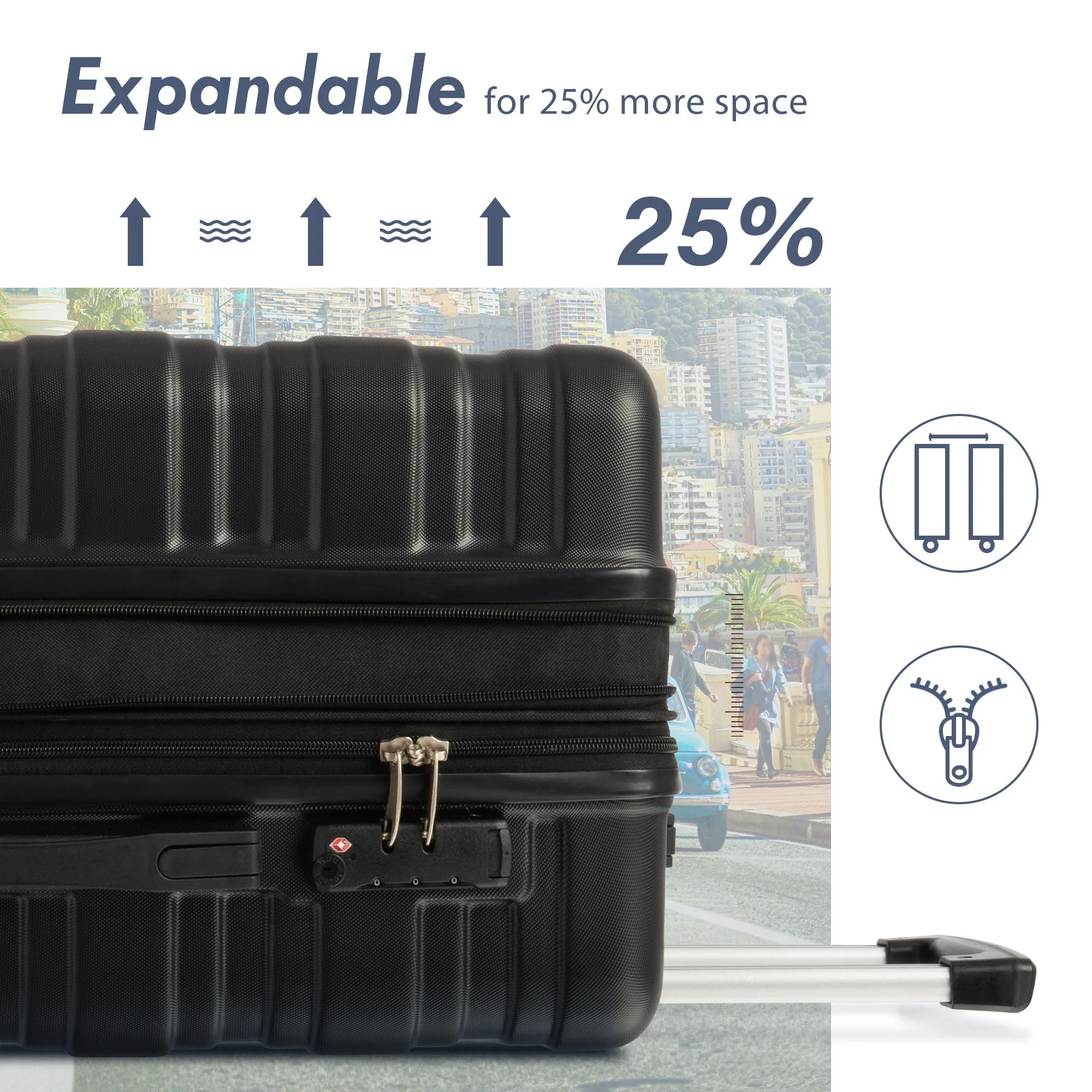 Luggage With Tsa Lock Spinner Wheels Hardside Expandable Luggage Travel Suitcase Check in Luggage ABS 24" - Image 20