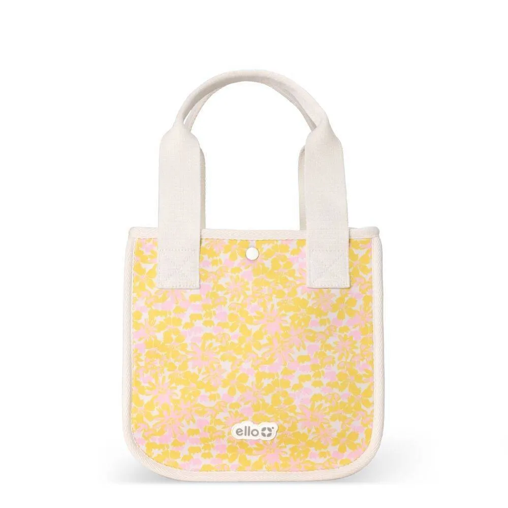 Lunch Bag Food Storage Container Yellow Flowers