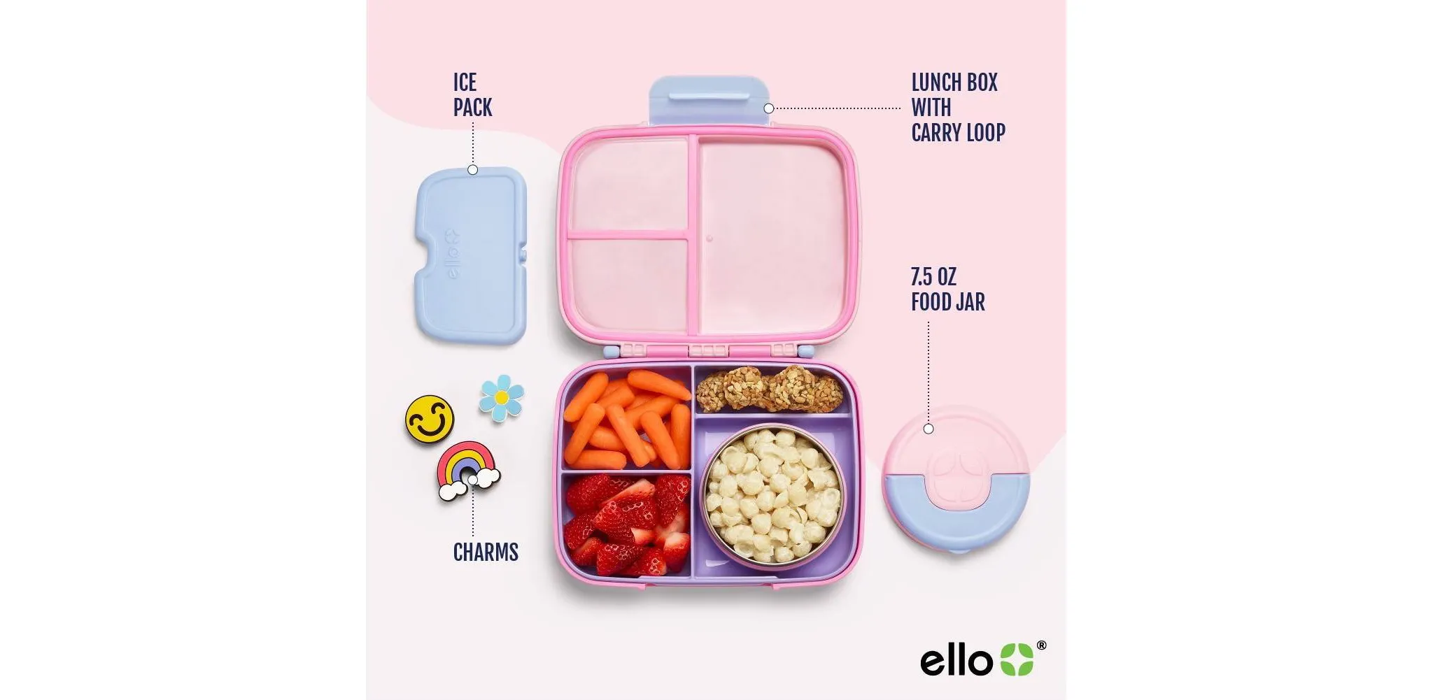 Lunch Box with Quick Fill Lid, Assorted Colours, 3.6-Cups - Pink - Image 4