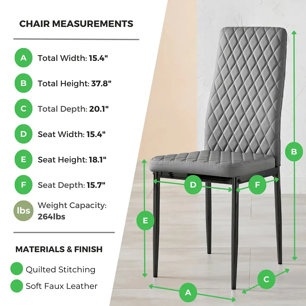 Luxury Dining Chairs Set of 4 - Black - Image 2