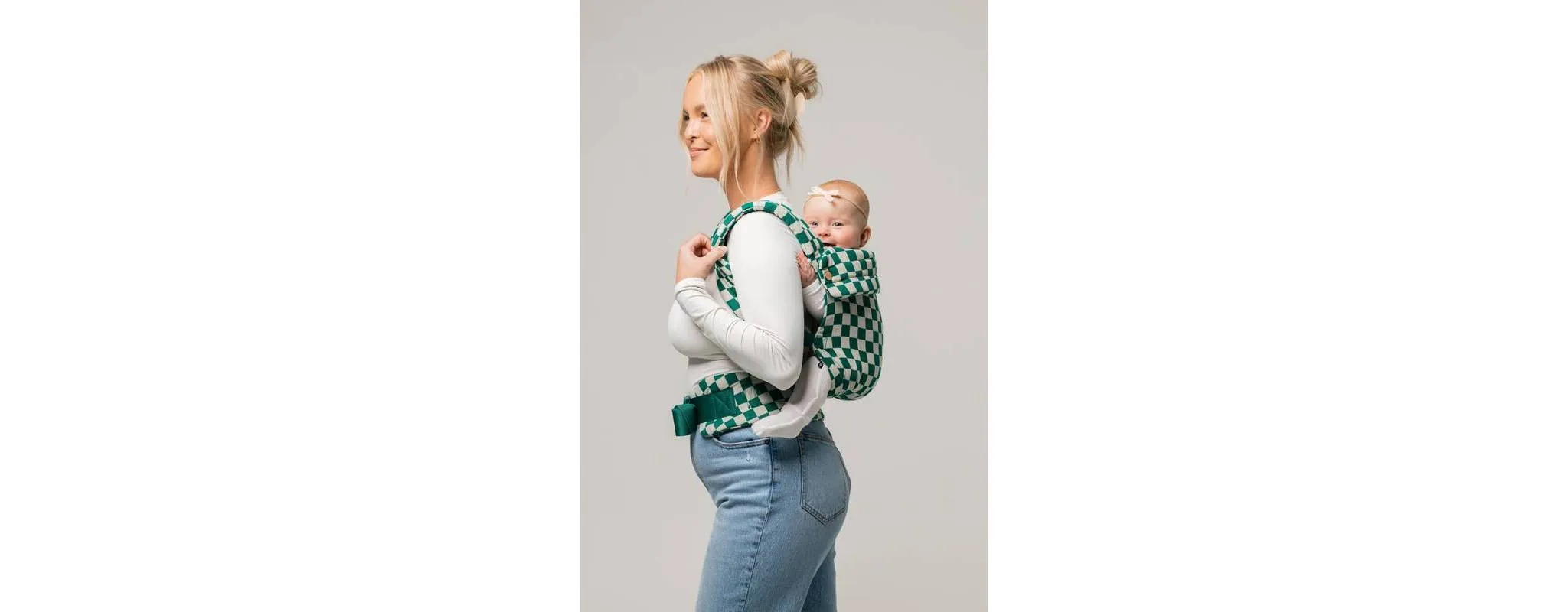 Mabe The Monarch Soft Baby Carrier - Evergreen Check - Image 5