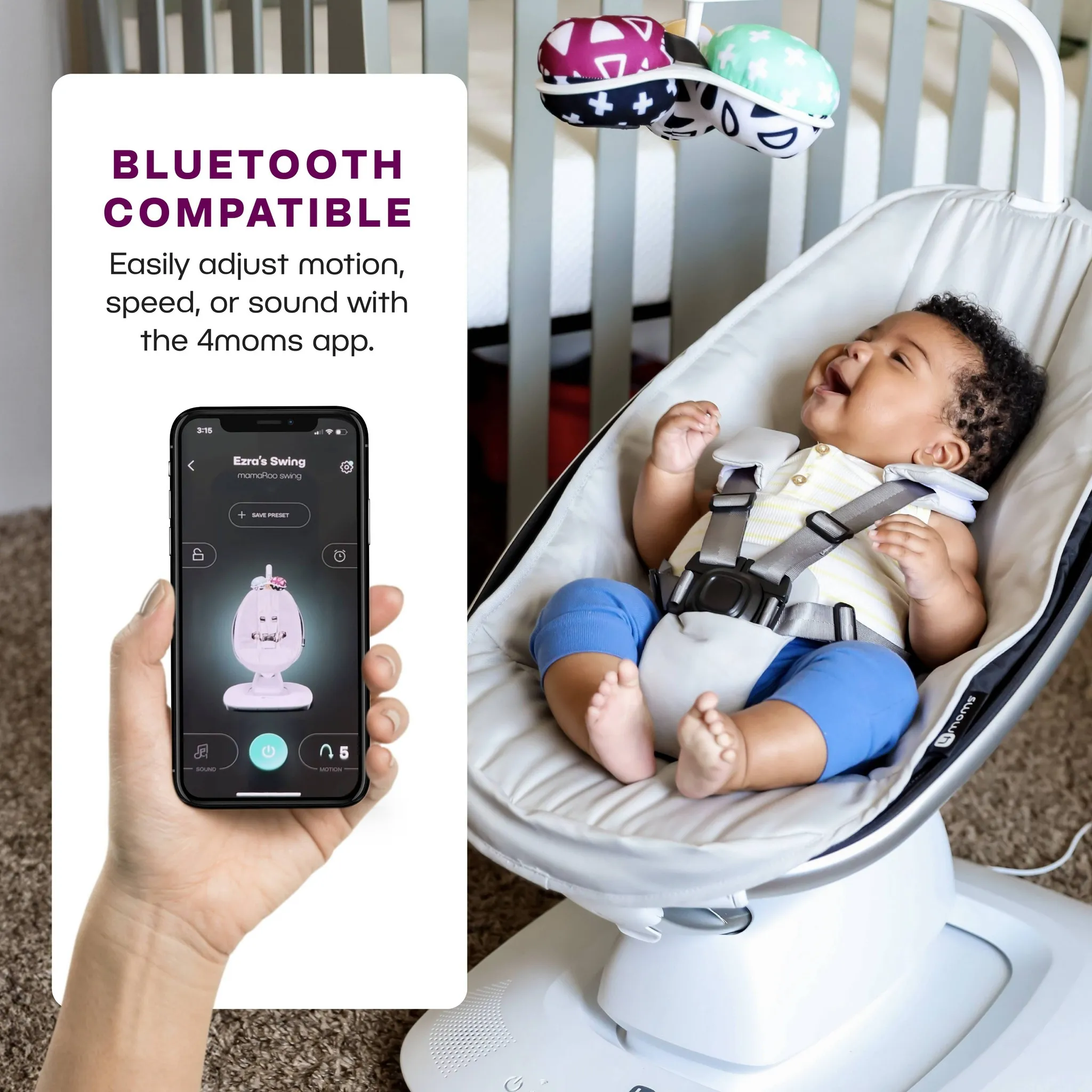 mamaRoo Multi-Motion Baby Swing Smart Connectivity - Gray - Image 7