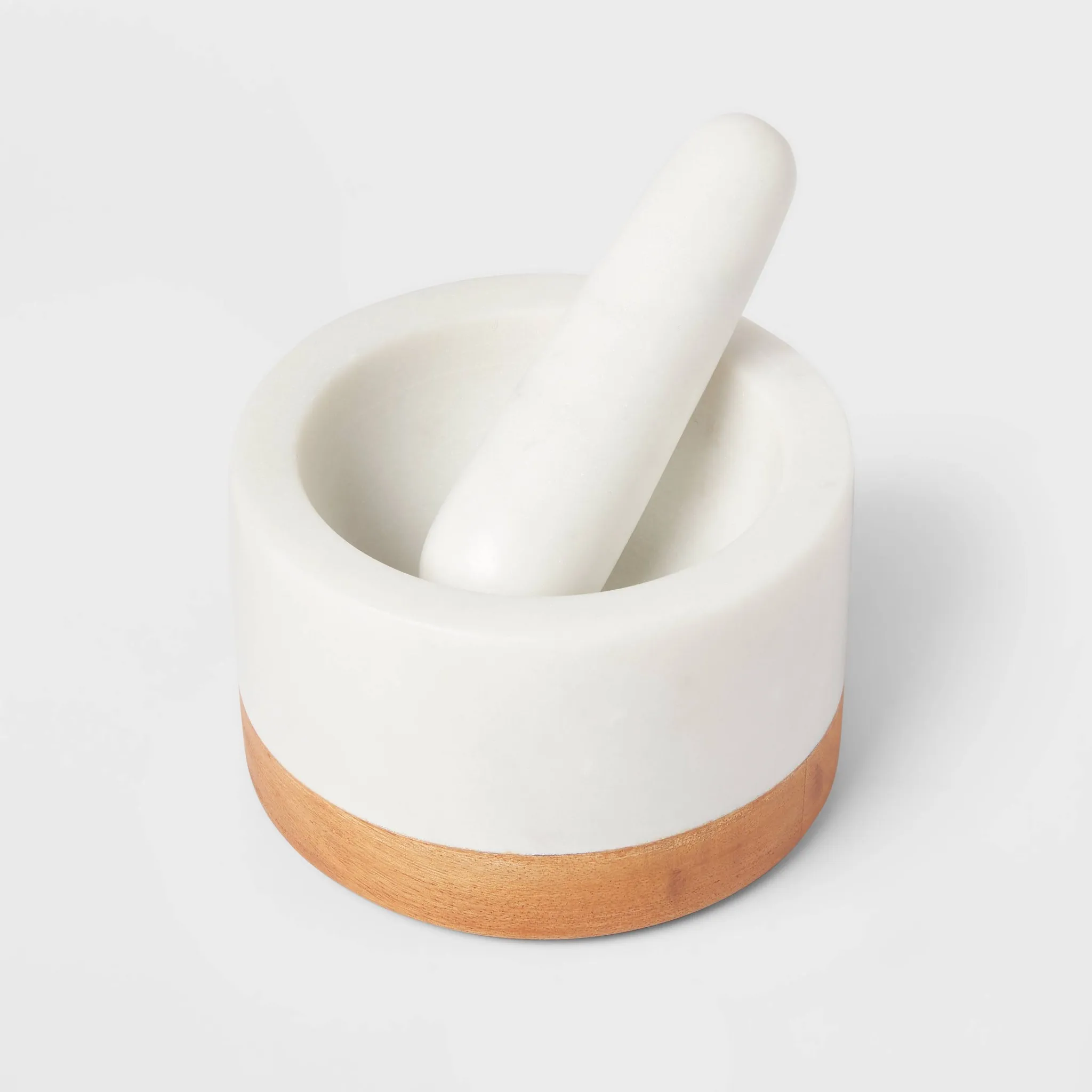 Marble And Wood Mortar And Pestle - Image 2