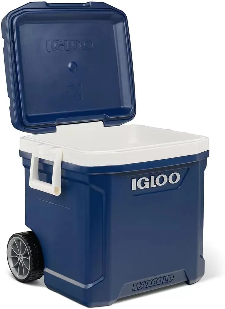 MaxCold 58 Litre (62 US QT) Roller Ice Cooler- Blue - Image 2