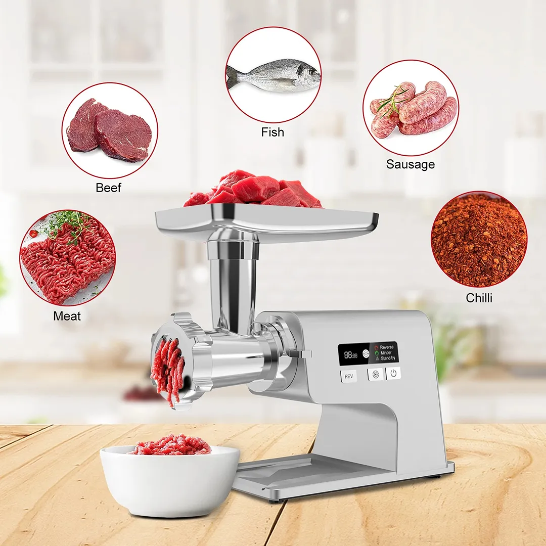 Meat Grinder, 2500W Electric Food Grinder Sausage Stuffer and Grinder with 3 Size Plates, Sausage Tube & Kubbe Kits - Image 3