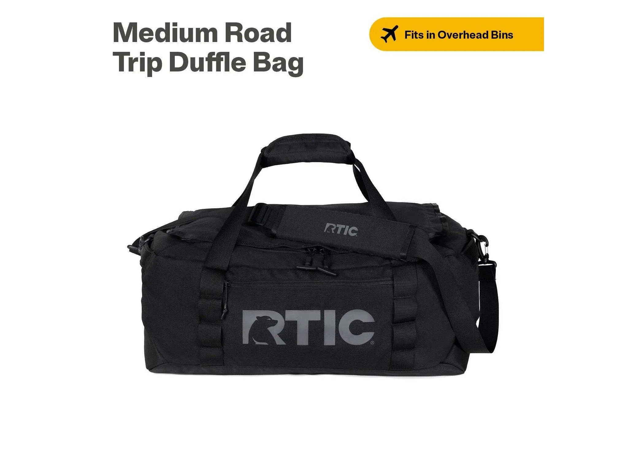 Medium Carry On Structured Collapsible Duffel Bag - Black