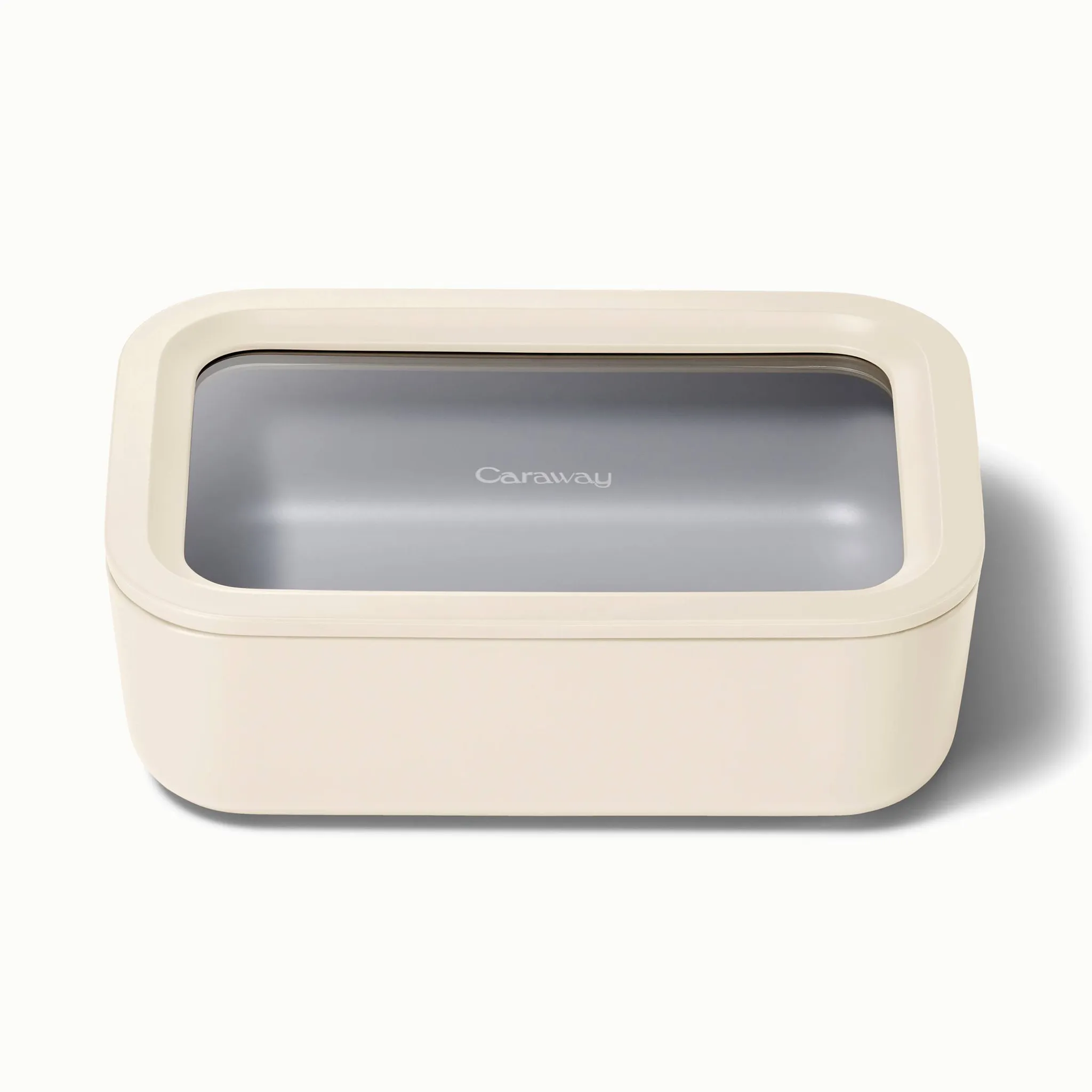 Medium Ceramic Coated Glass Food Storage Container - Cream