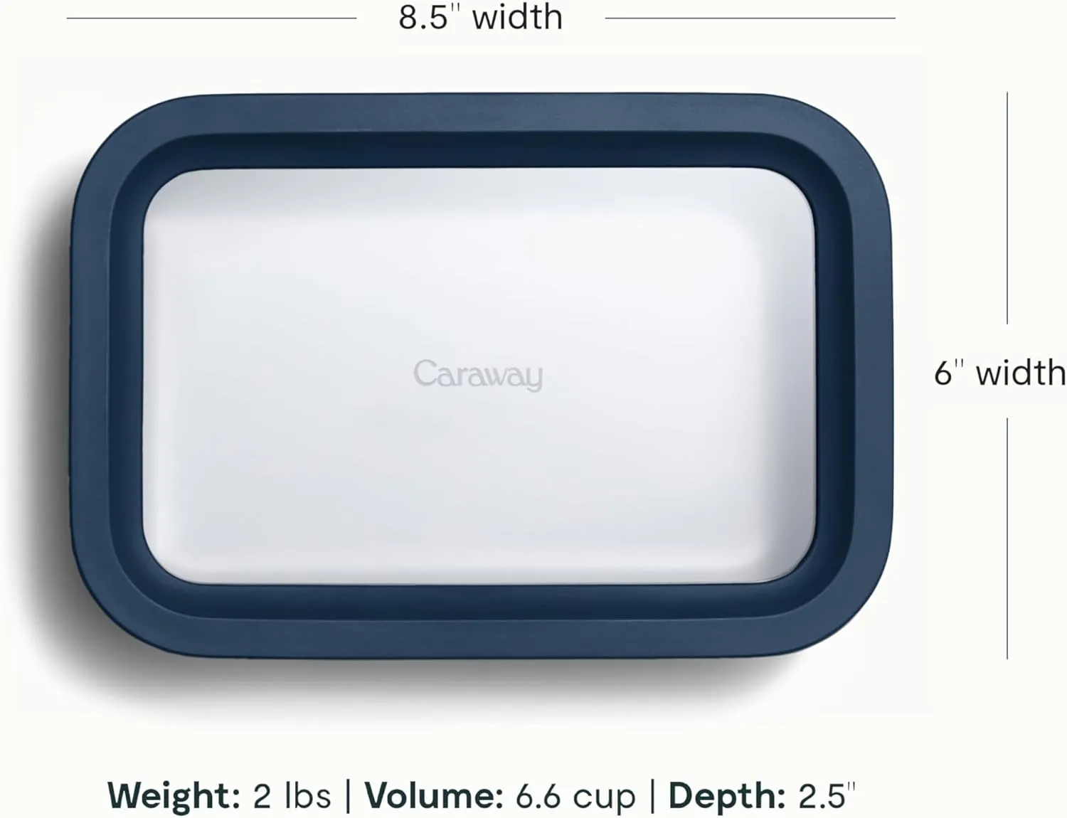 Medium Ceramic Coated Glass Food Storage Container - Navy - Image 2