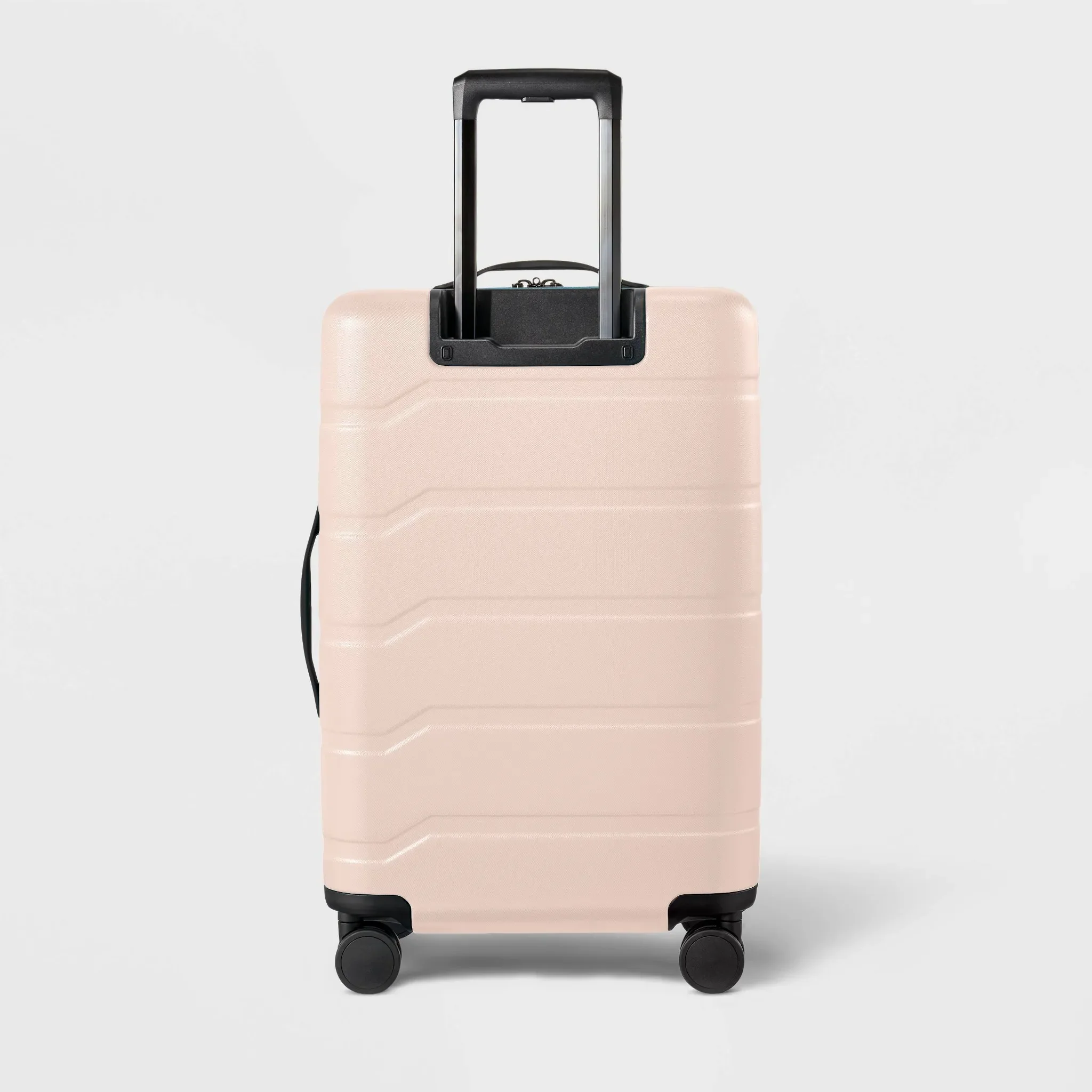 Medium Checked Hardside Suitcase - Pink - Image 3