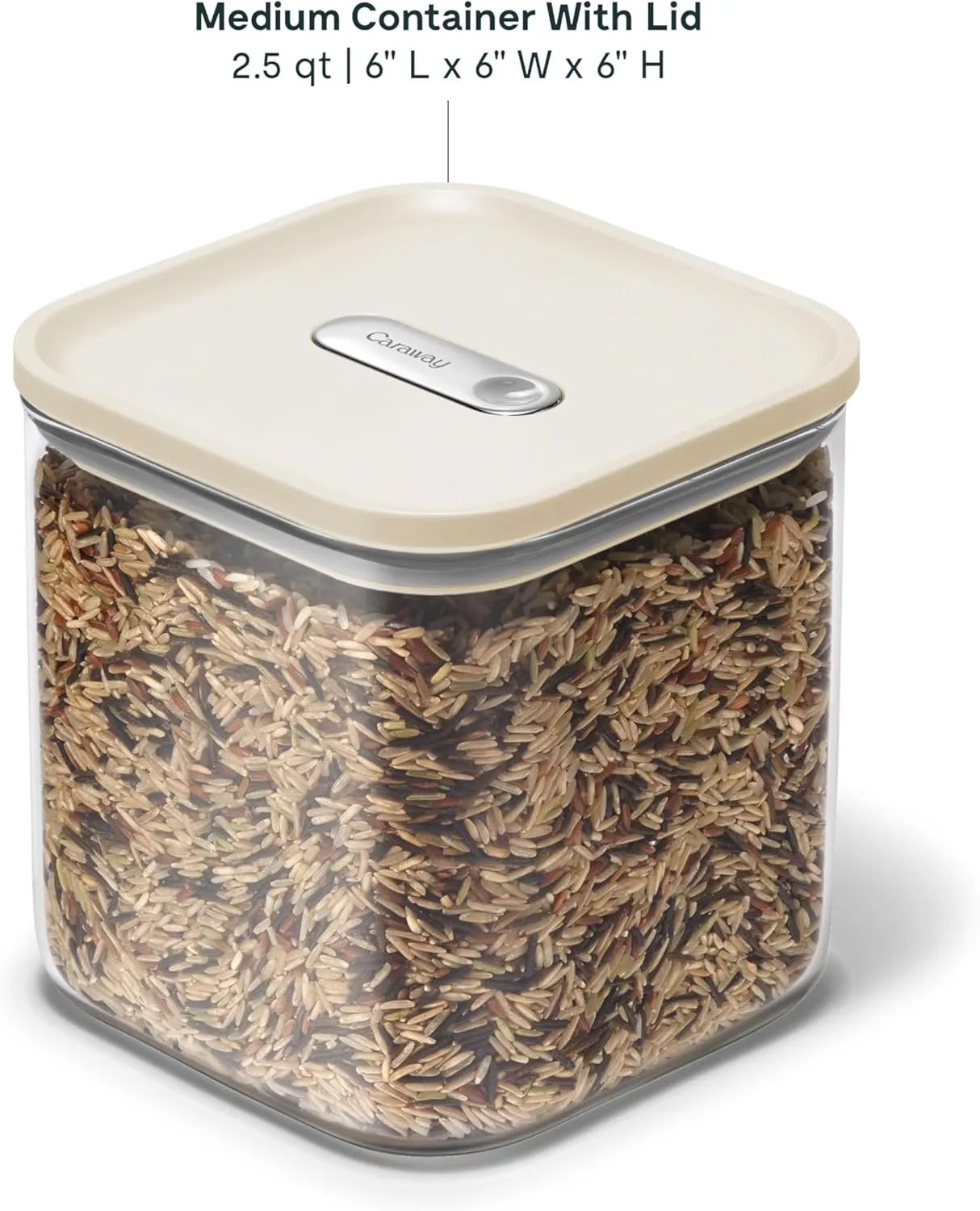 Medium Glass Airtight Container - Cream - Image 3
