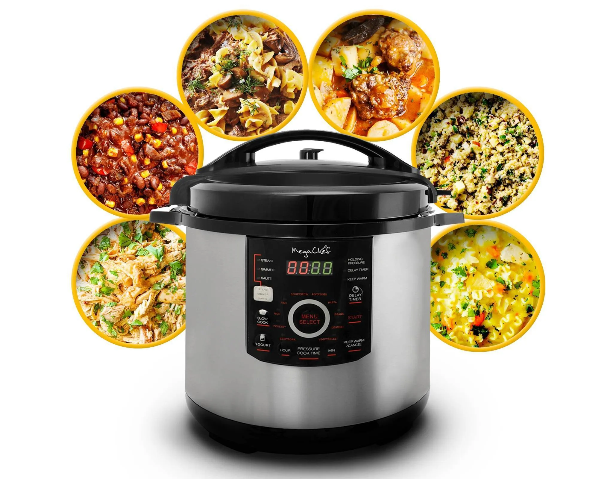 Megachef 12 Quart Digital Pressure Cooker - Stainless Steel