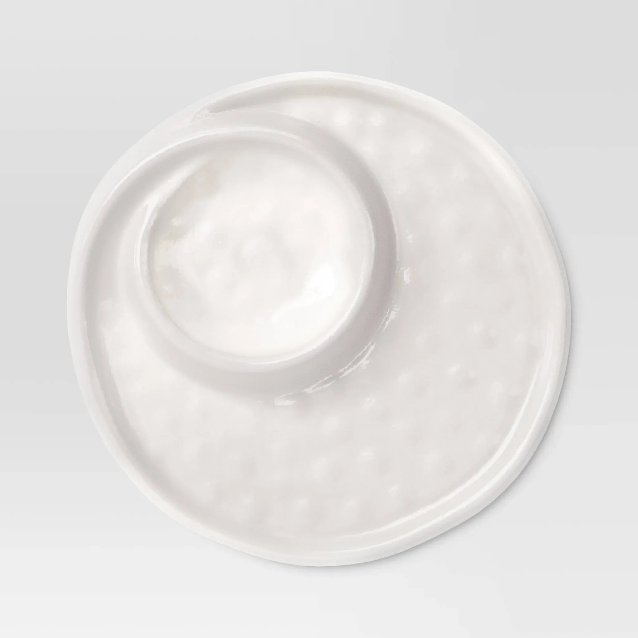 Melamine Plastic Dip Bowl and Platter - White