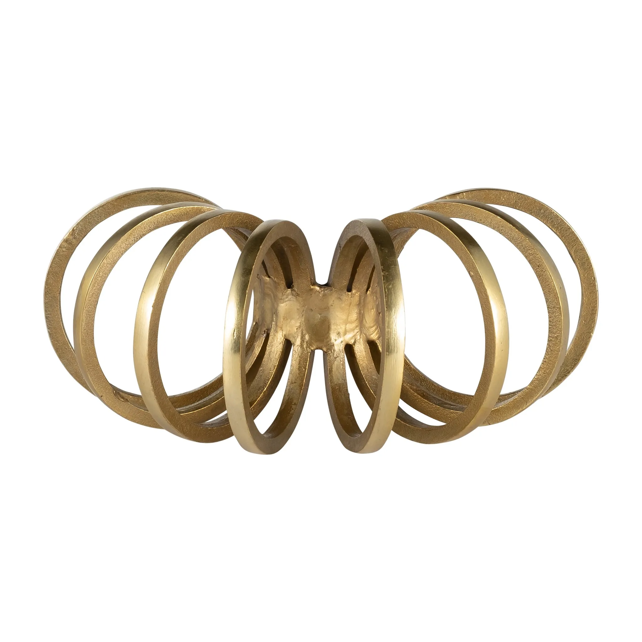 Metal Slinky Ring Sculpture - Gold - Image 3