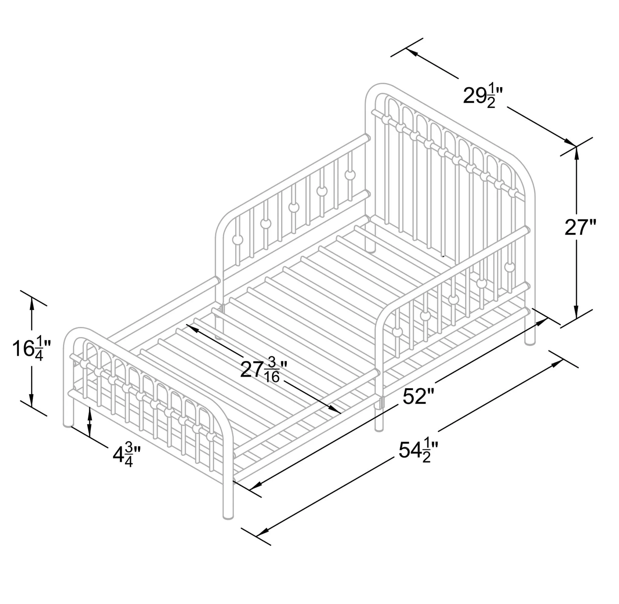 Metal Toddler Bed - Gold