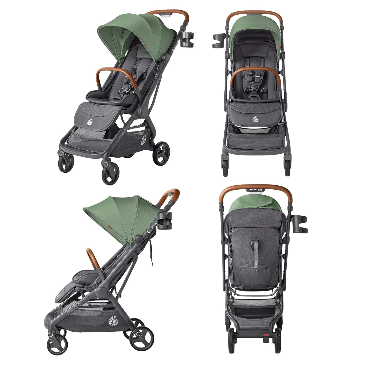 Metro 3 Deluxe Baby Stroller - Willow Green - Image 2