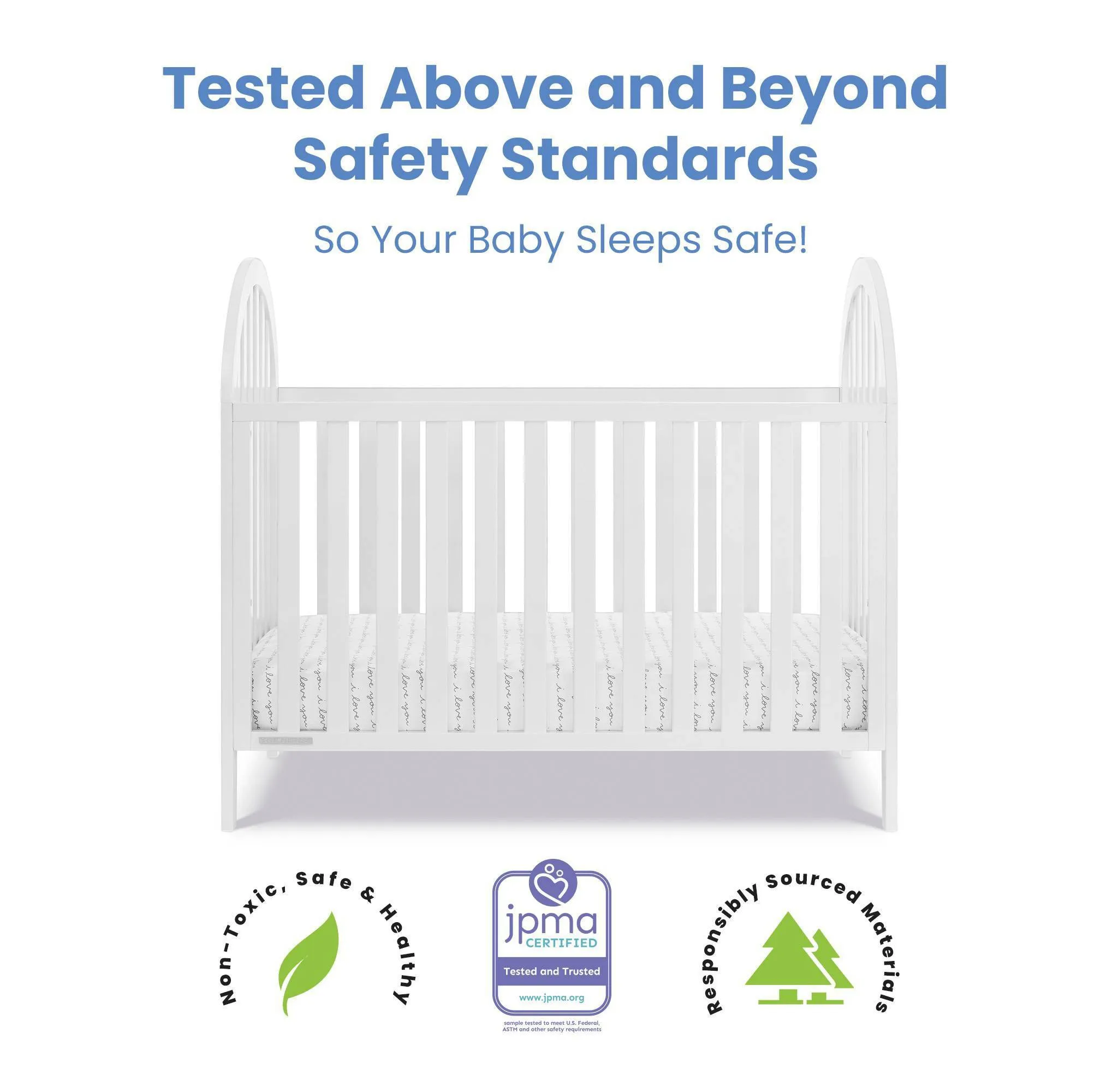 Milano 4-in-1 Convertible Crib - Bianca White - Image 3