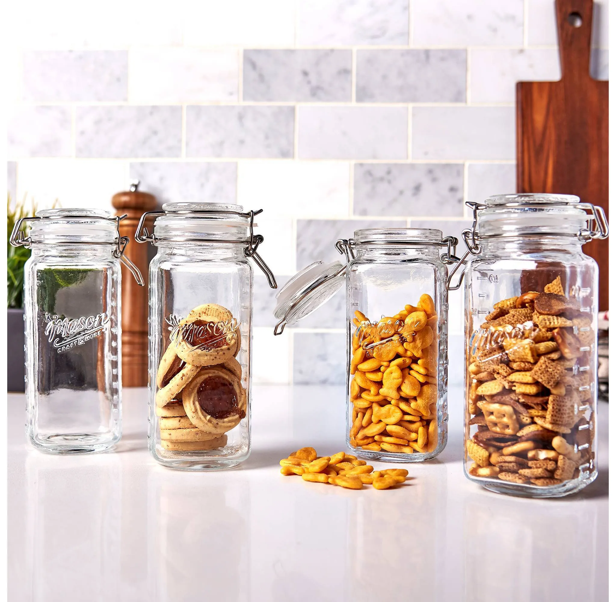 Mini Clamp Jars Set of 4 - 22oz Glass - Image 2