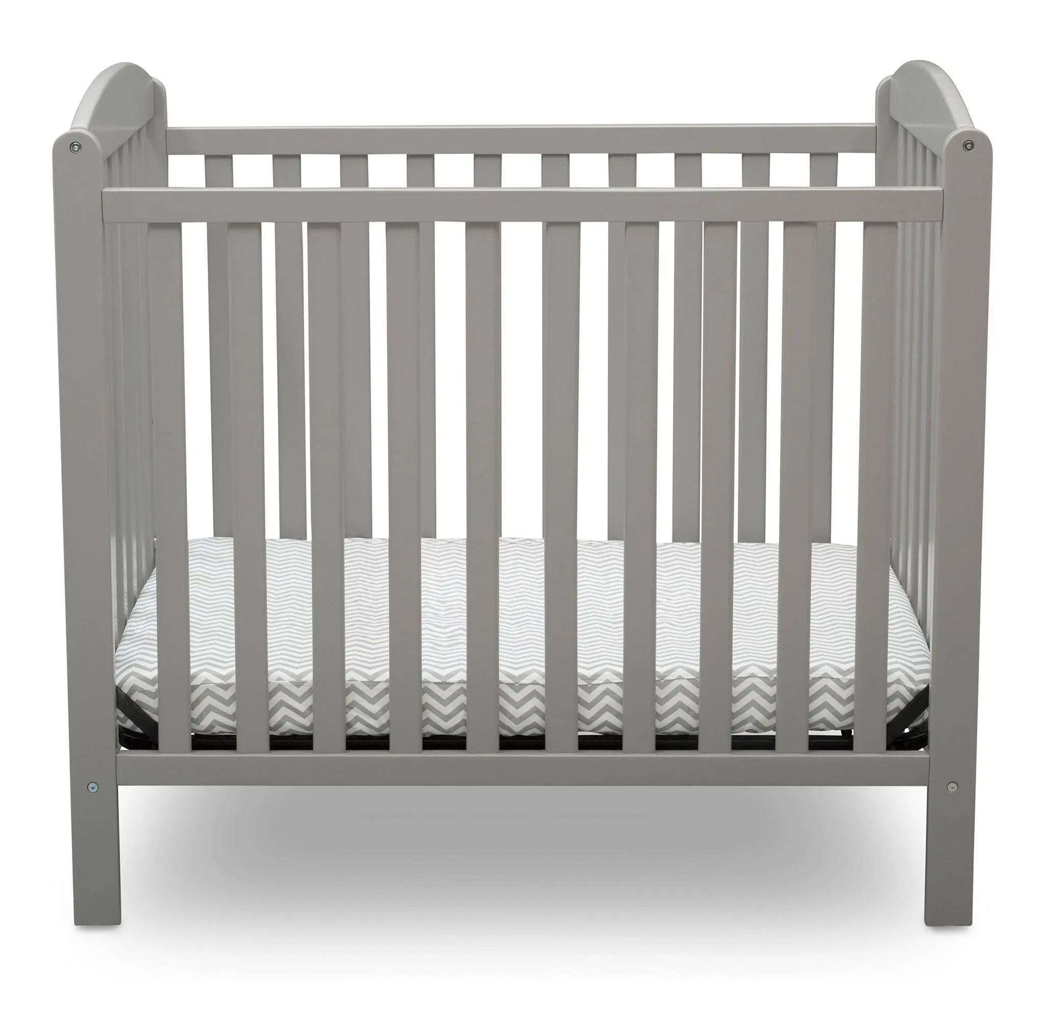 Mini Convertible Baby Crib with Mattress - Gray