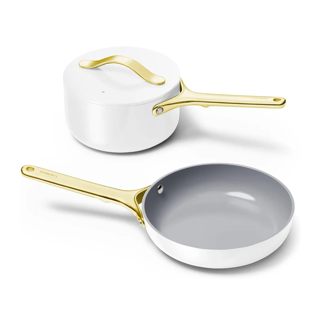 Mini Duo - Non-Stick Ceramic Mini Fry Pan & Mini Sauce Pan - White