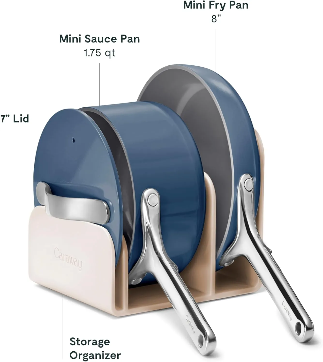 Mini Non-Stick Ceramic Cookware Set - Navy - Image 4