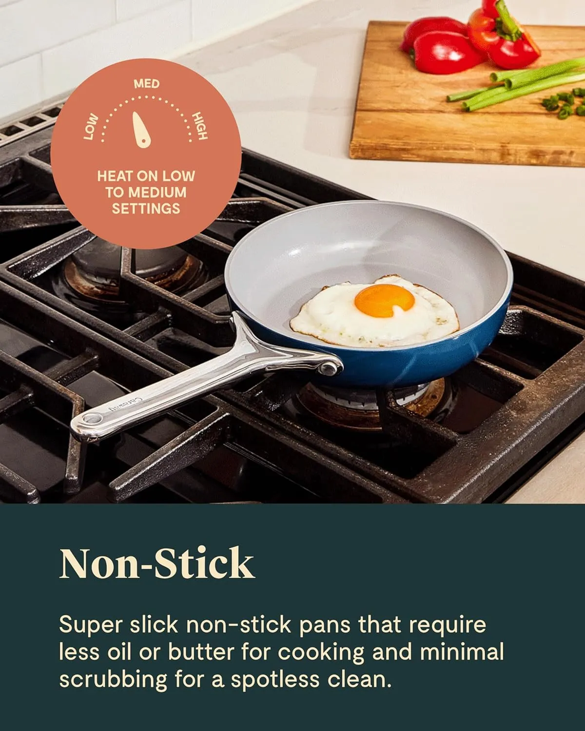 Mini Non-Stick Ceramic Cookware Set - Navy - Image 8