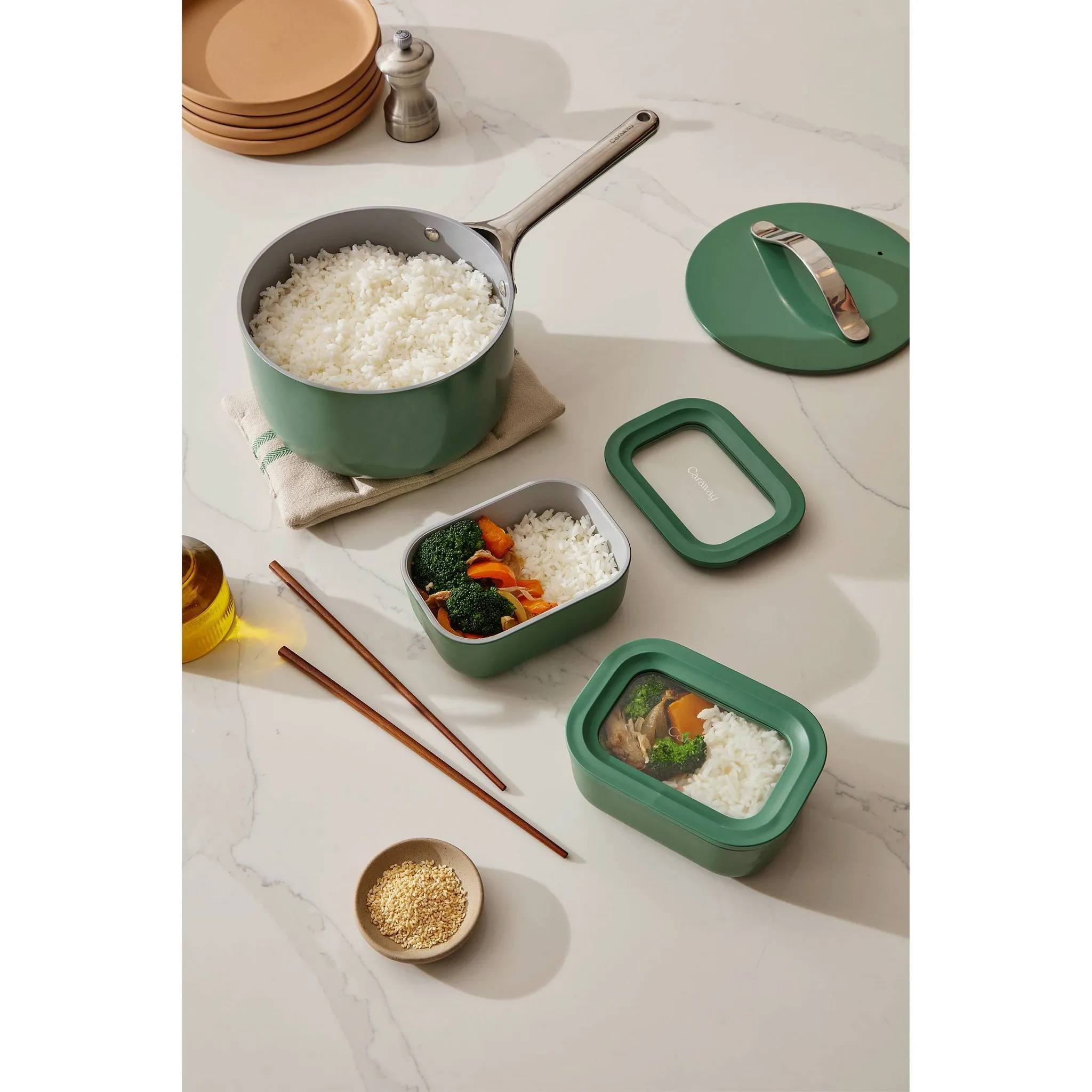Mini Rectangular Food Storage Container - Terracotta Pink - Image 3