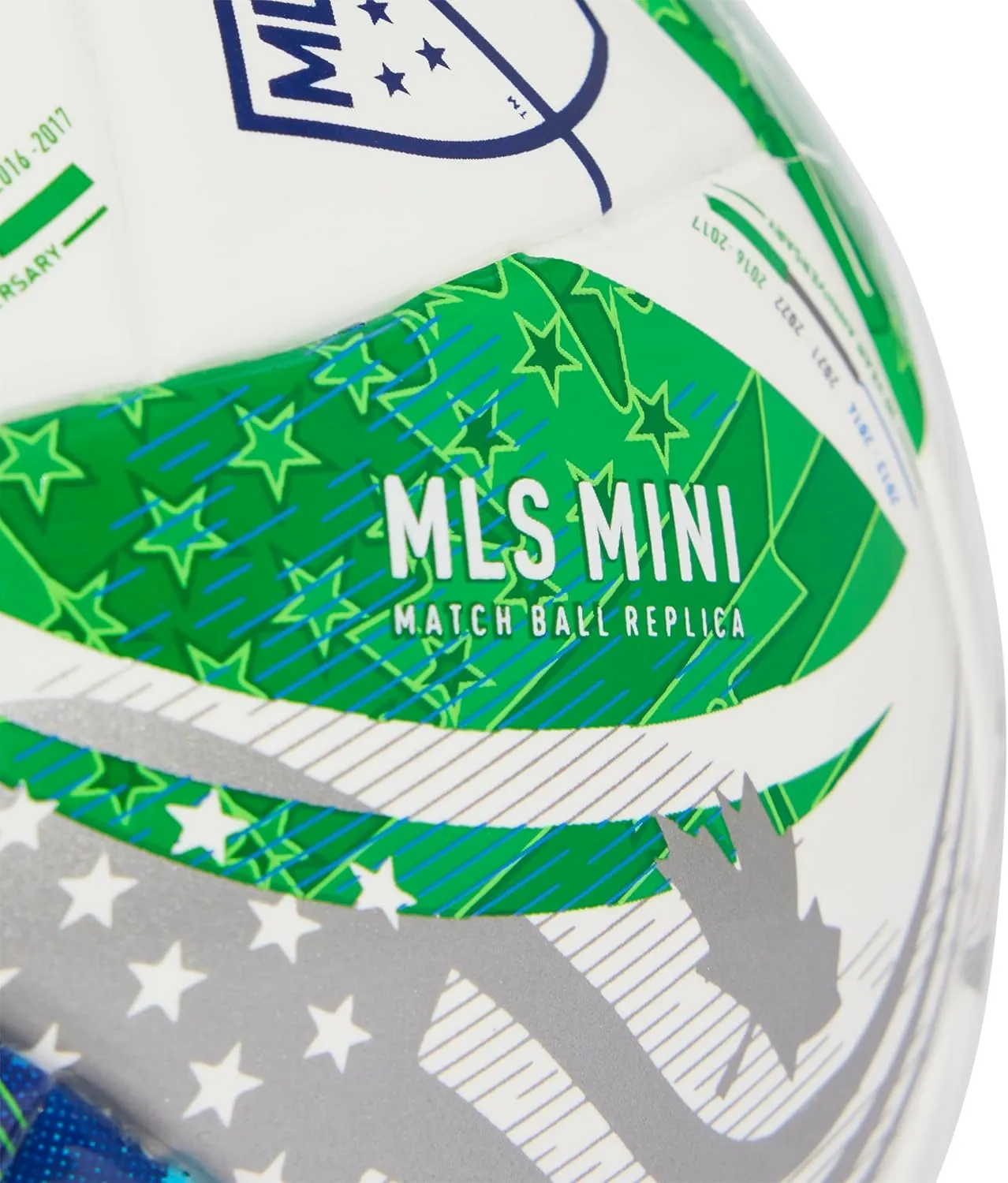 Mini Soccer Ball - White/Green/Glory Blue/Solar Blue - Image 4