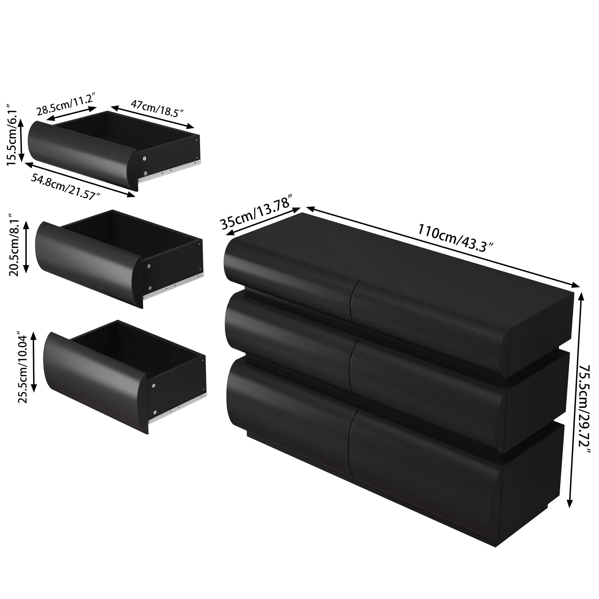 Minimalist Modern 6 Drawer Dresser, Handle Free Design With Wide Storage - Image 3
