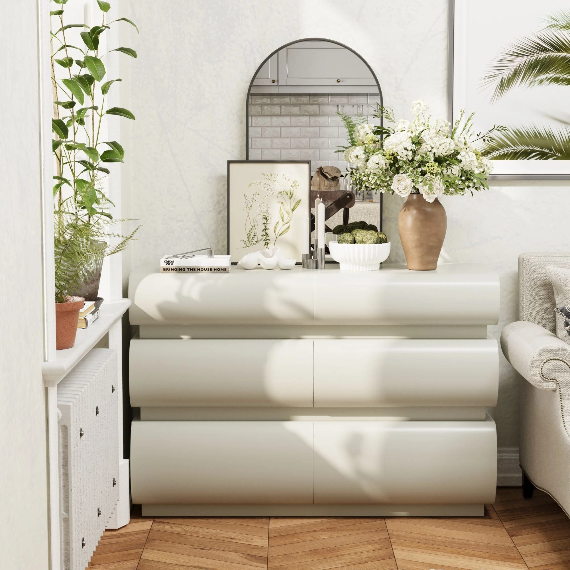 Minimalist Modern 6 Drawer Dresser, Handle Free Design With Wide Storage - Image 5