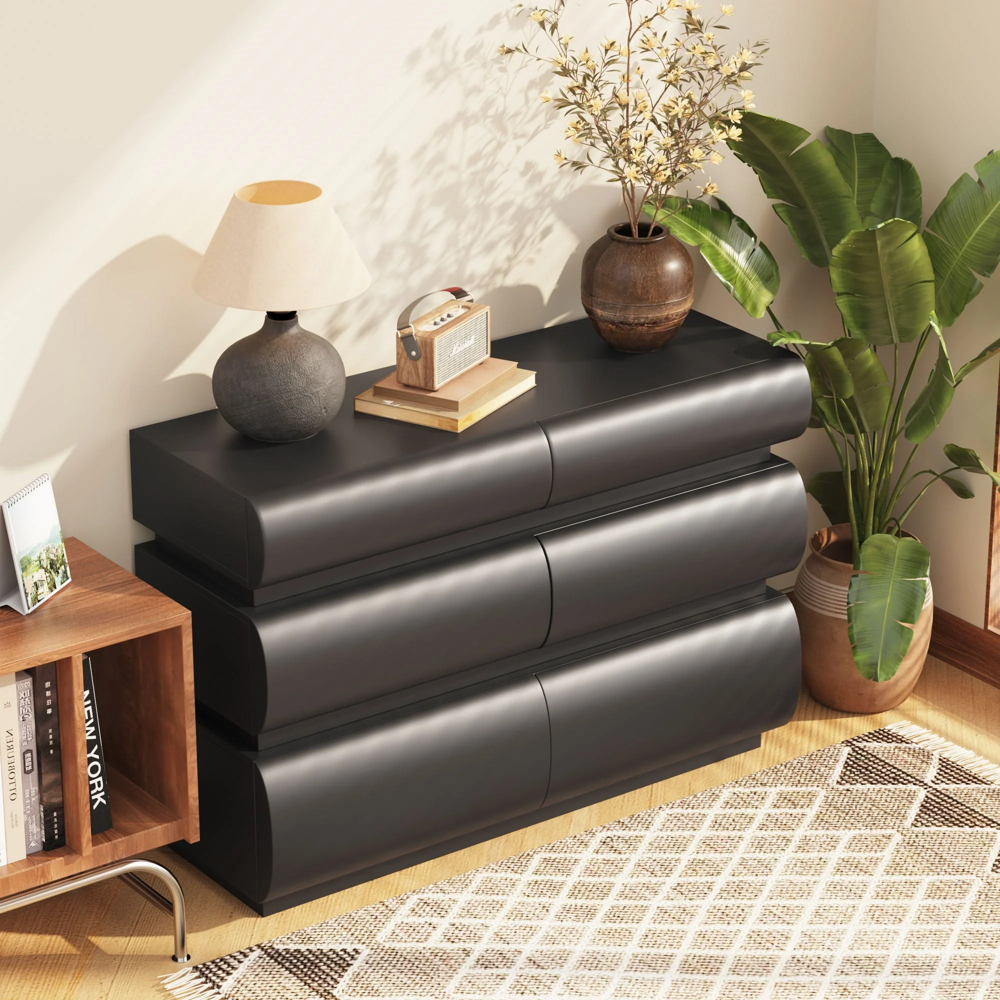 Minimalist Modern 6 Drawer Dresser, Handle Free Design With Wide Storage - Image 7