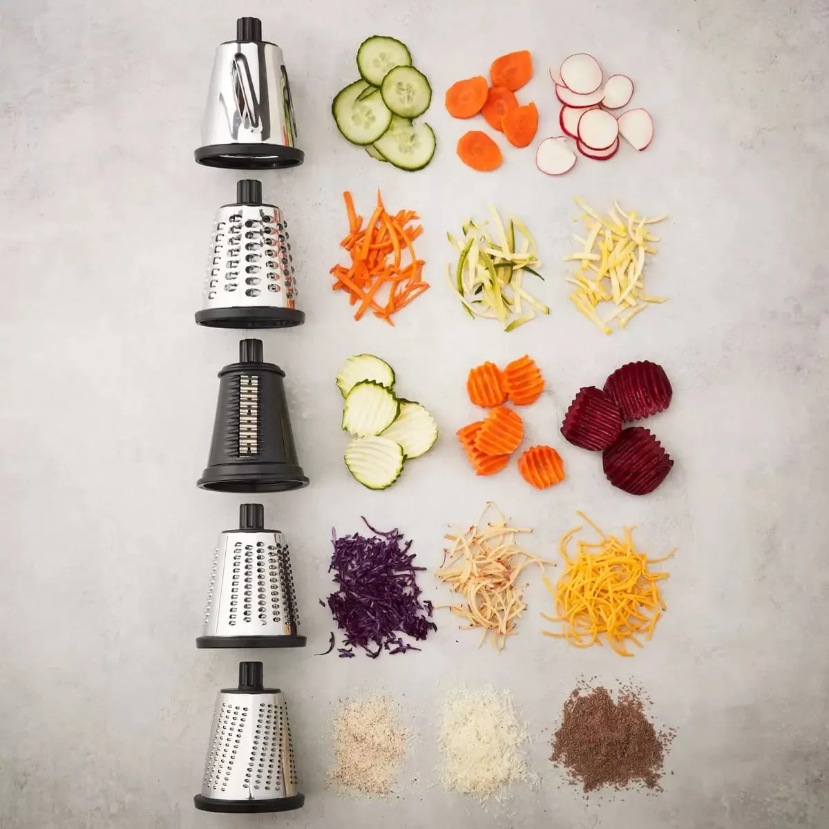 MIU Rotary Drum Grater with 4 Attachments - Image 3