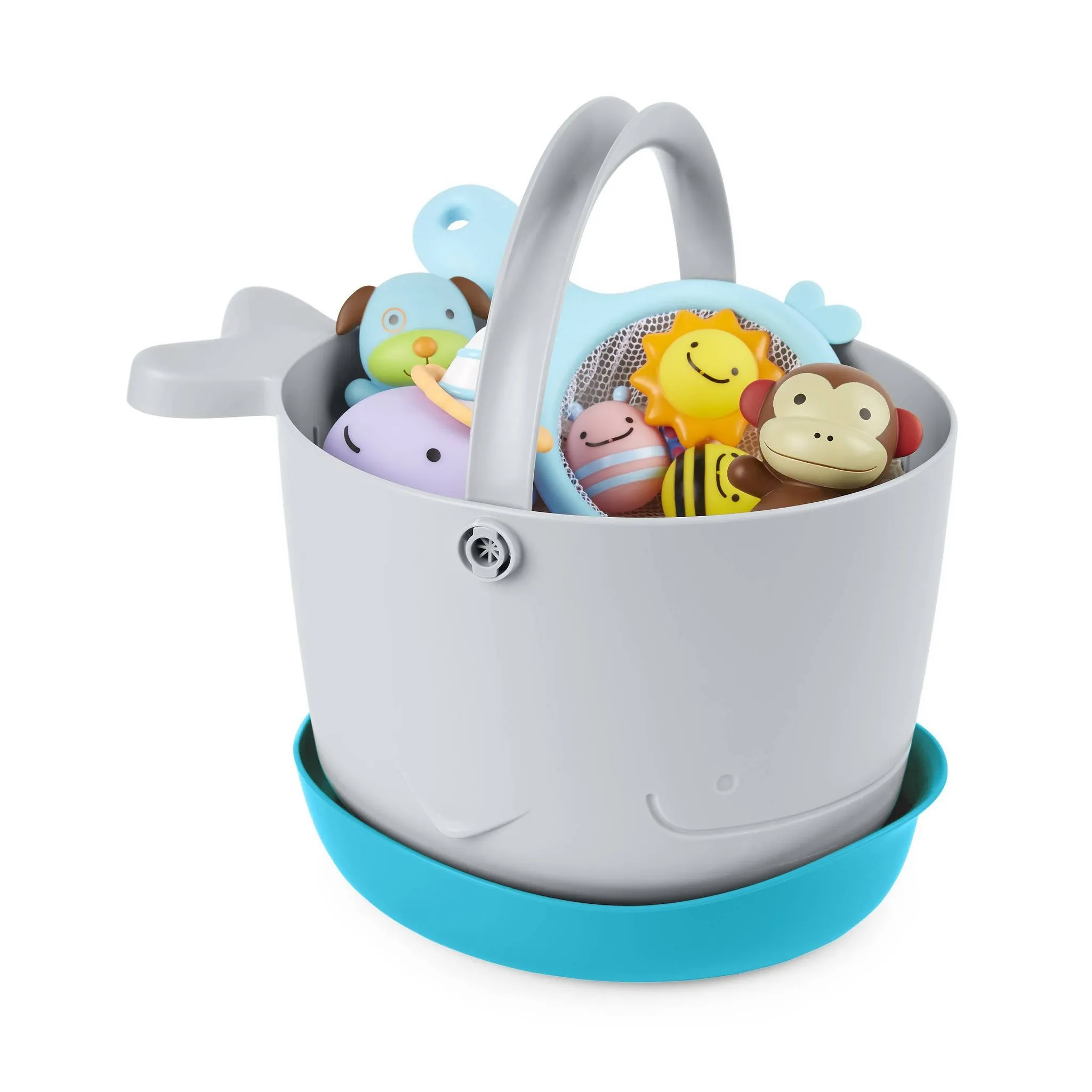 Moby Stowaway Bath Toy Bucket - Gray - Image 2