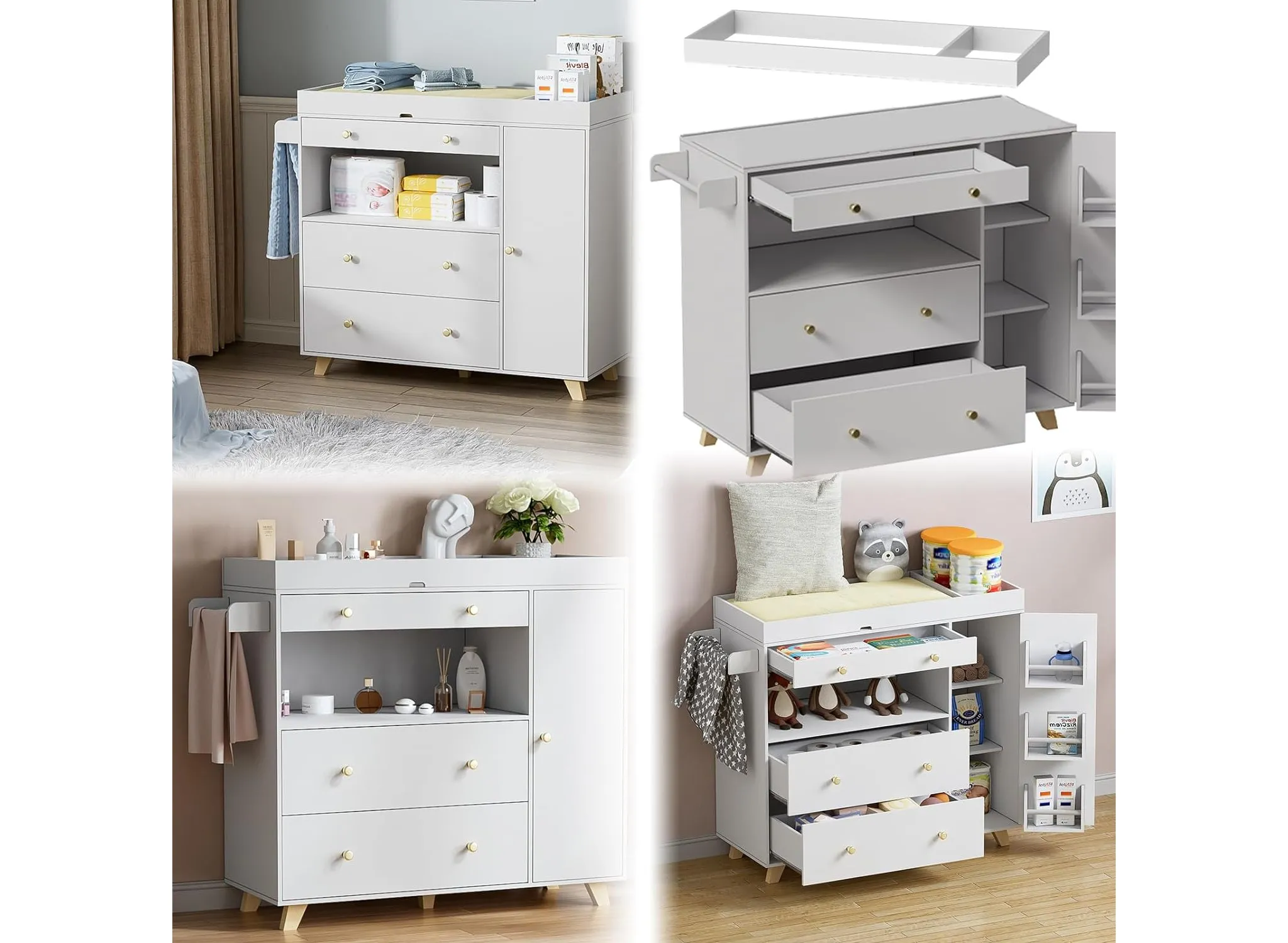 Modern Changing Table - White - Image 3
