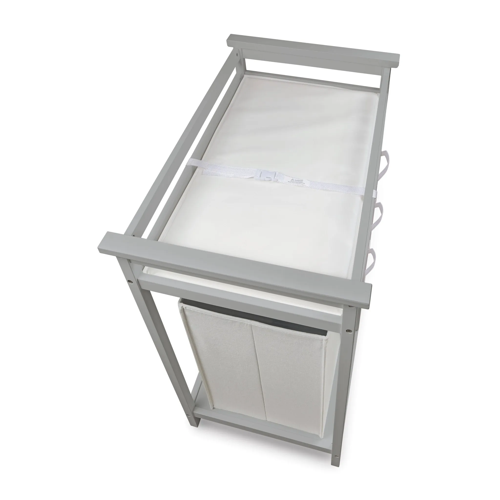 Modern Changing Table with Hamper and 3 Baskets - Gray - Image 5