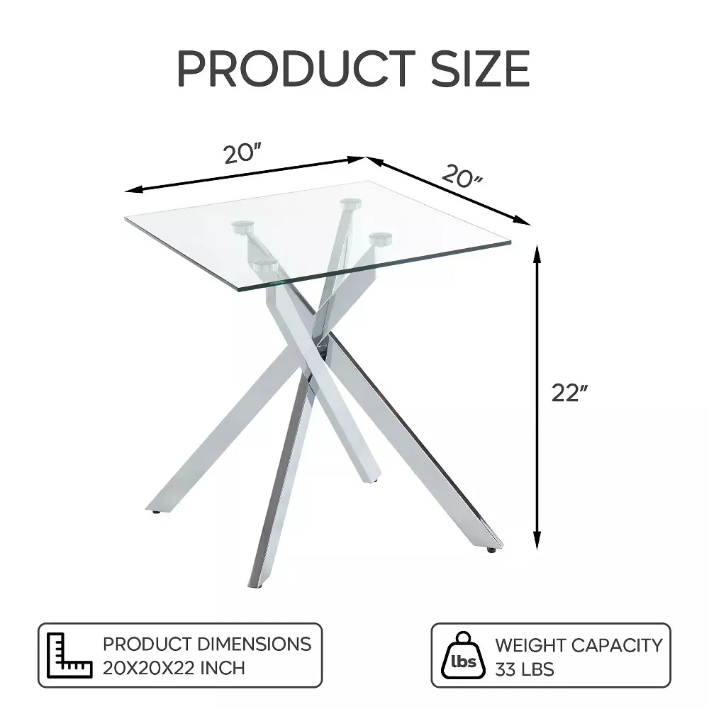 Modern Glass Side Table - Black - Image 2