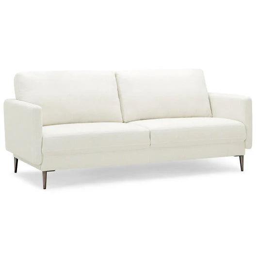 Modern Loveseat With Comfy Backrest Cushions-White - Image 8