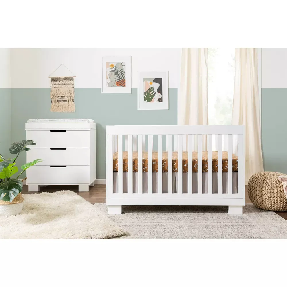 Modo 3-in-1 Convertible Crib with Toddler Bed Conversion Kit - White - Image 2
