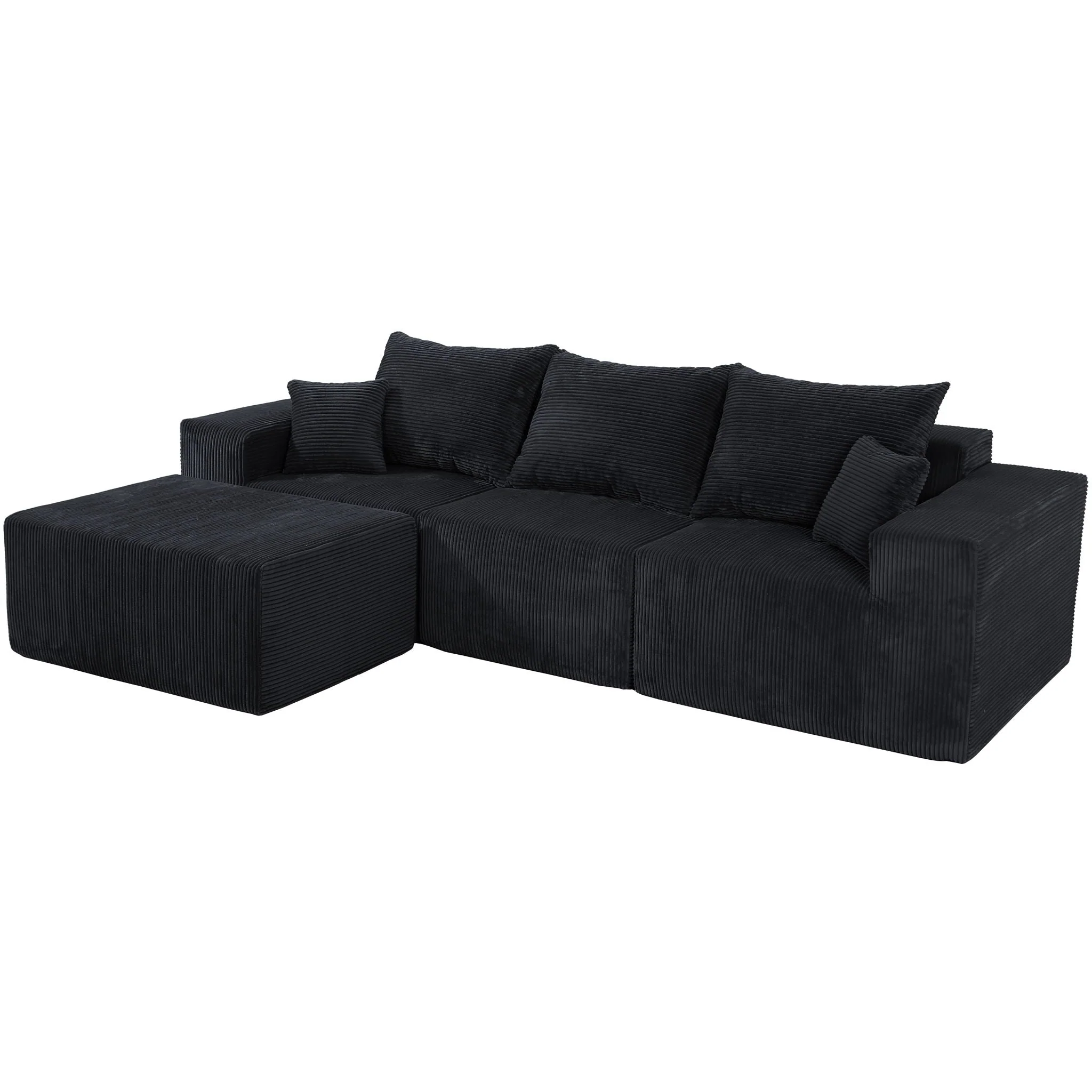Modular Sectional Sofa, Convertible Couch With Chaise Corduroy - Image 2
