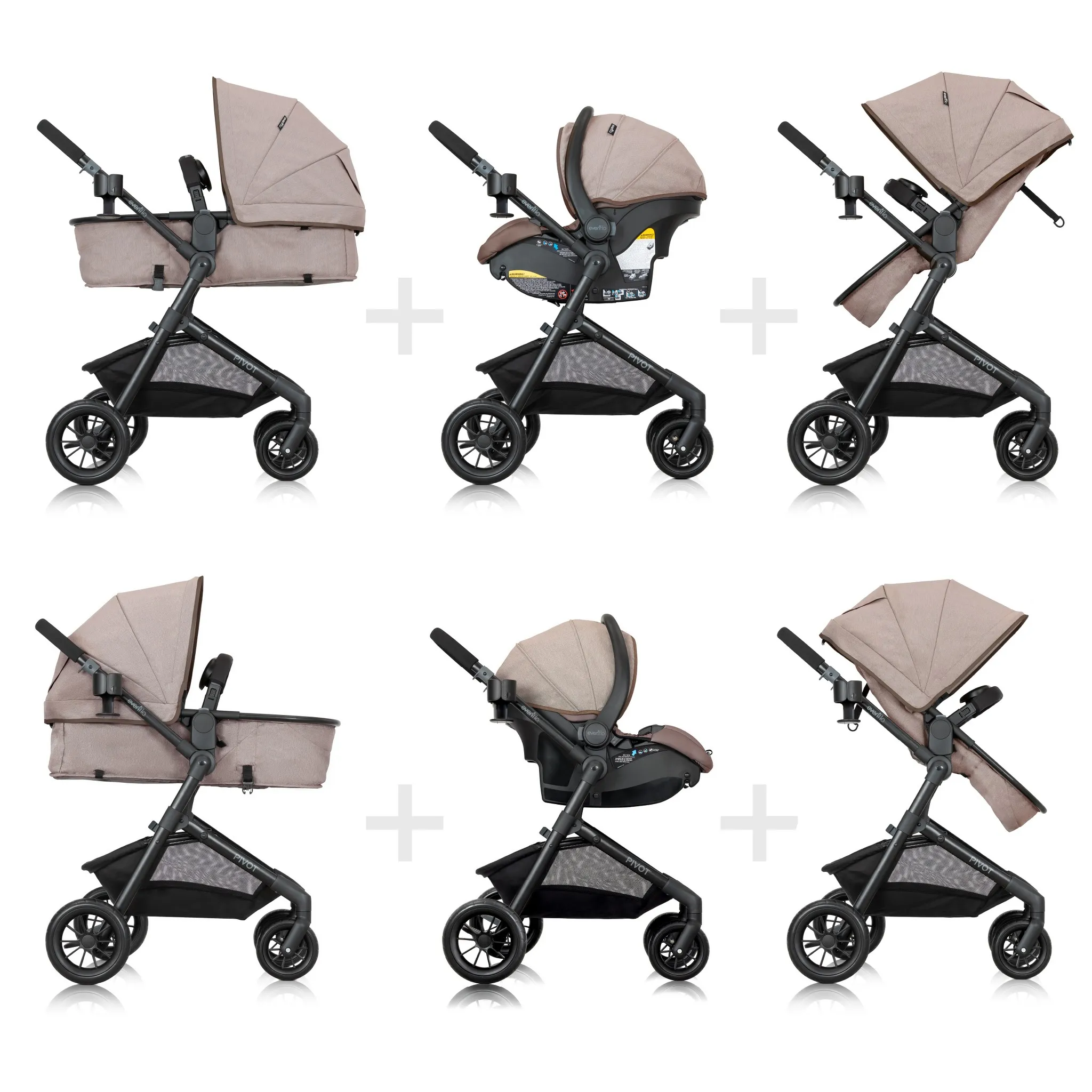 Pivot Modular Travel System with LiteMax Infant Car Seat - Desert Tan - Image 4